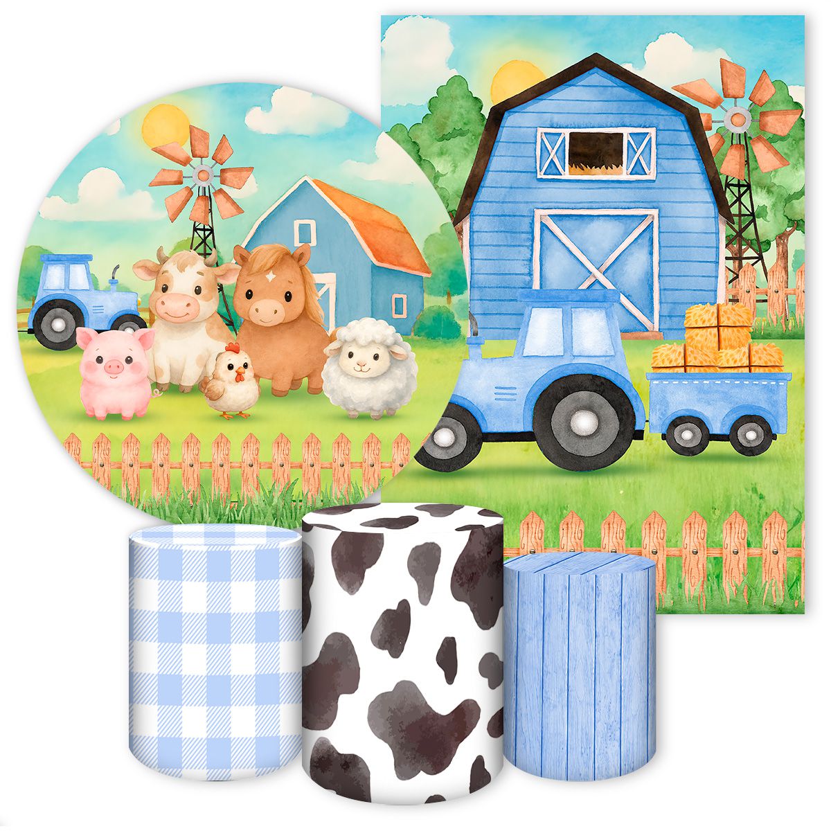 KIT 5 CAPAS FAZENDINHA - 7112 - KIT 5 CAPAS 7112 - Painel Festivo