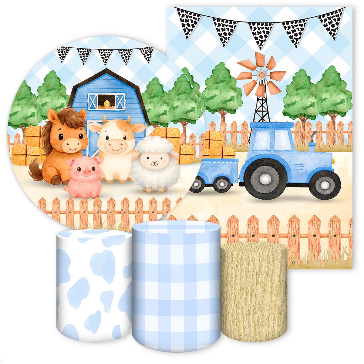 KIT 5 CAPAS FAZENDINHA - 7113 - KIT 5 CAPAS 7113 - Painel Festivo