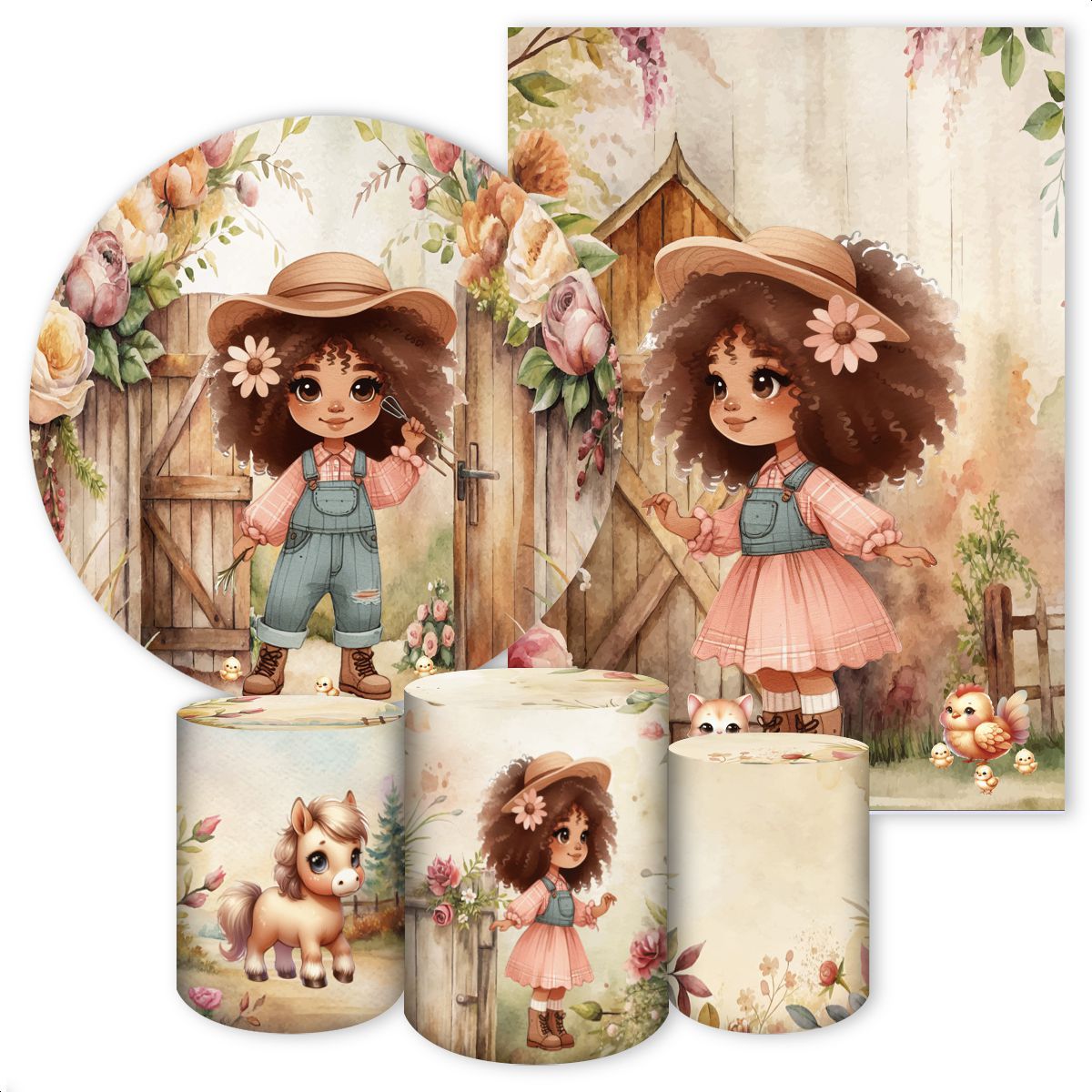 KIT 5 CAPAS FAZENDINHA - 4600 - KIT 5 CAPAS 4600 - Painel Festivo