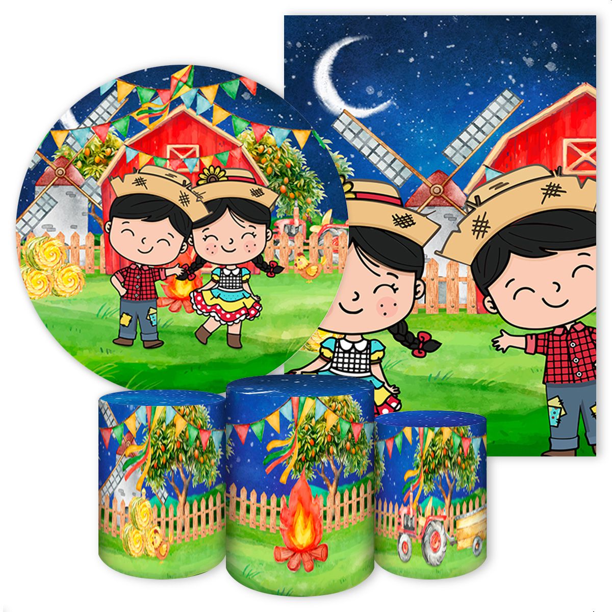 KIT 5 CAPAS FESTA JUNINA - 87 - KIT 5 CAPAS 87 - Painel Festivo