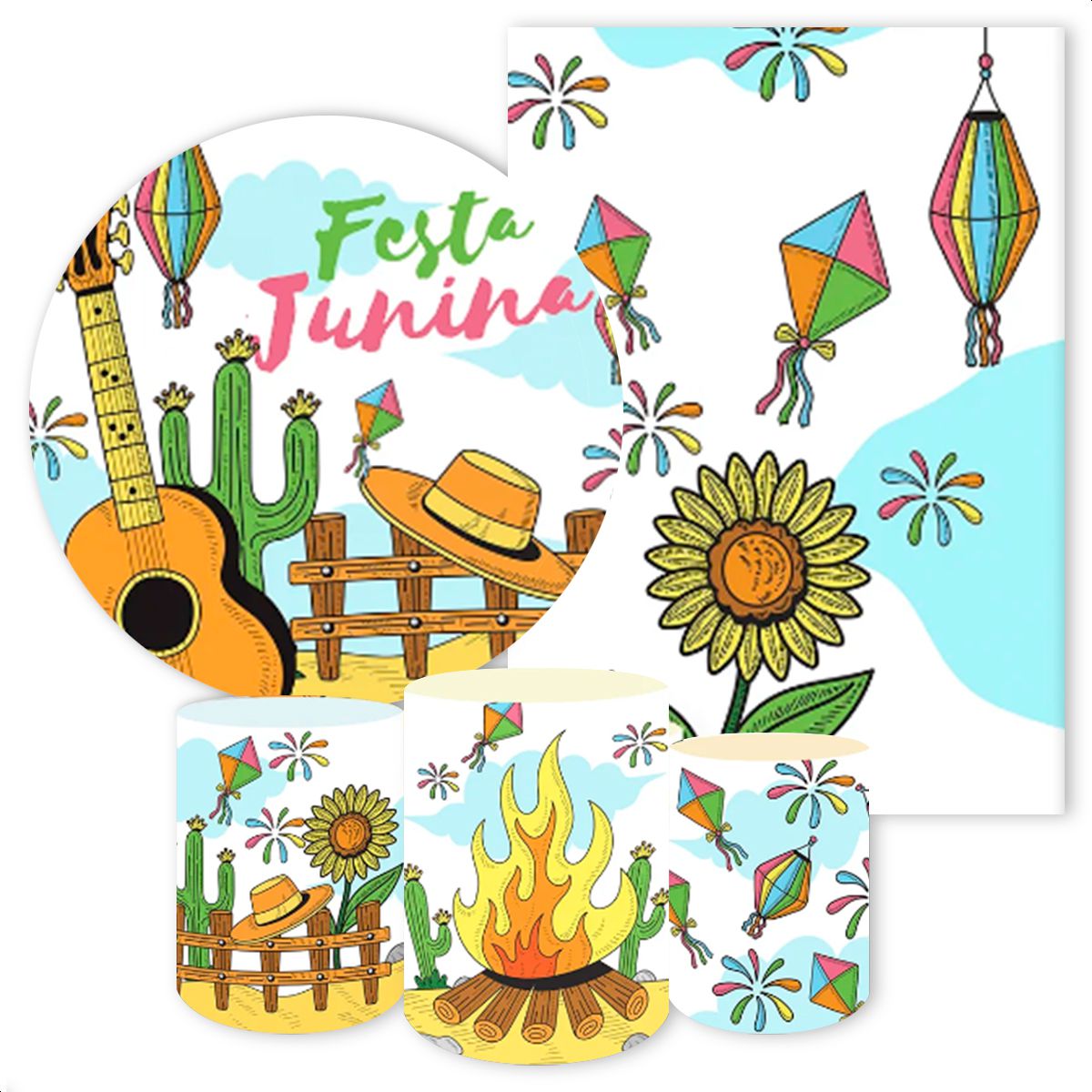 KIT 5 CAPAS FESTA JUNINA - 198 - KIT 5 CAPAS 198 - Painel Festivo