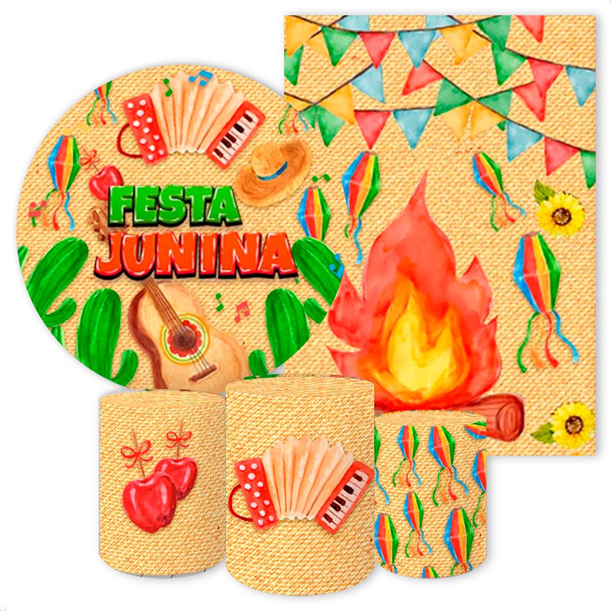 KIT 5 CAPAS FESTA JUNINA - 237 - KIT 5 CAPAS 237 - Painel Festivo