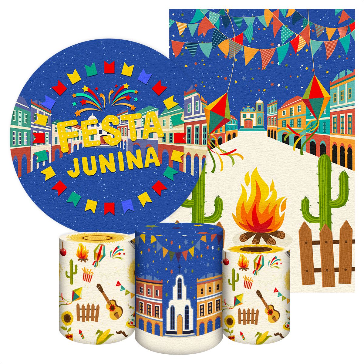 KIT 5 CAPAS FESTA JUNINA - 2187 - KIT 5 CAPAS 2187 - Painel Festivo