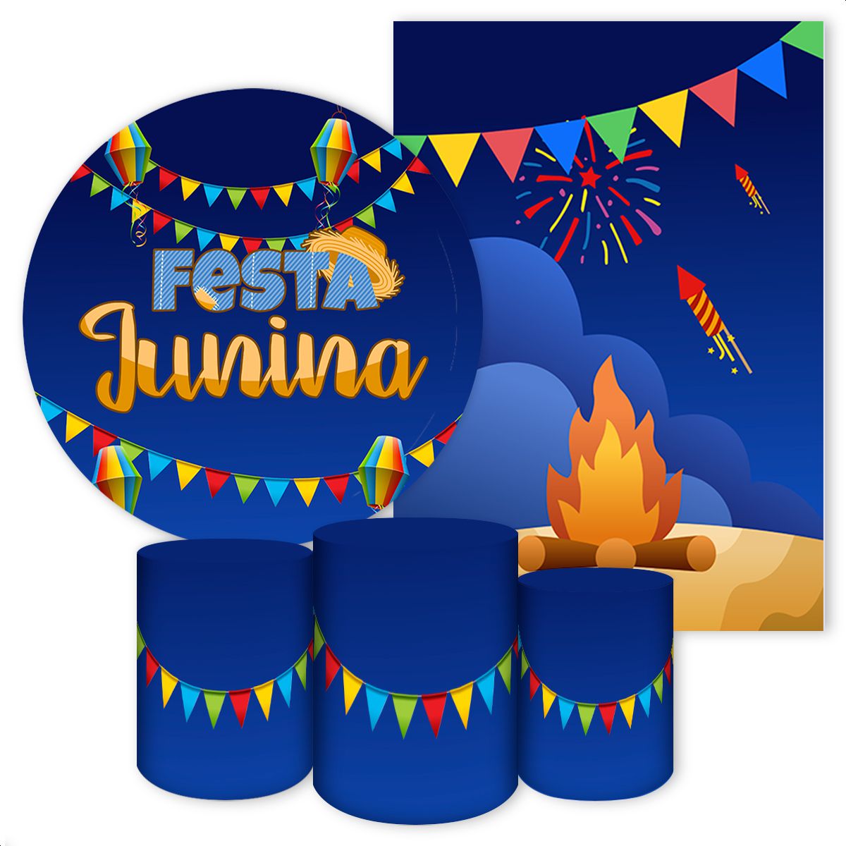 KIT 5 CAPAS FESTA JUNINA - 3164 - KIT 5 CAPAS 3164 - Painel Festivo
