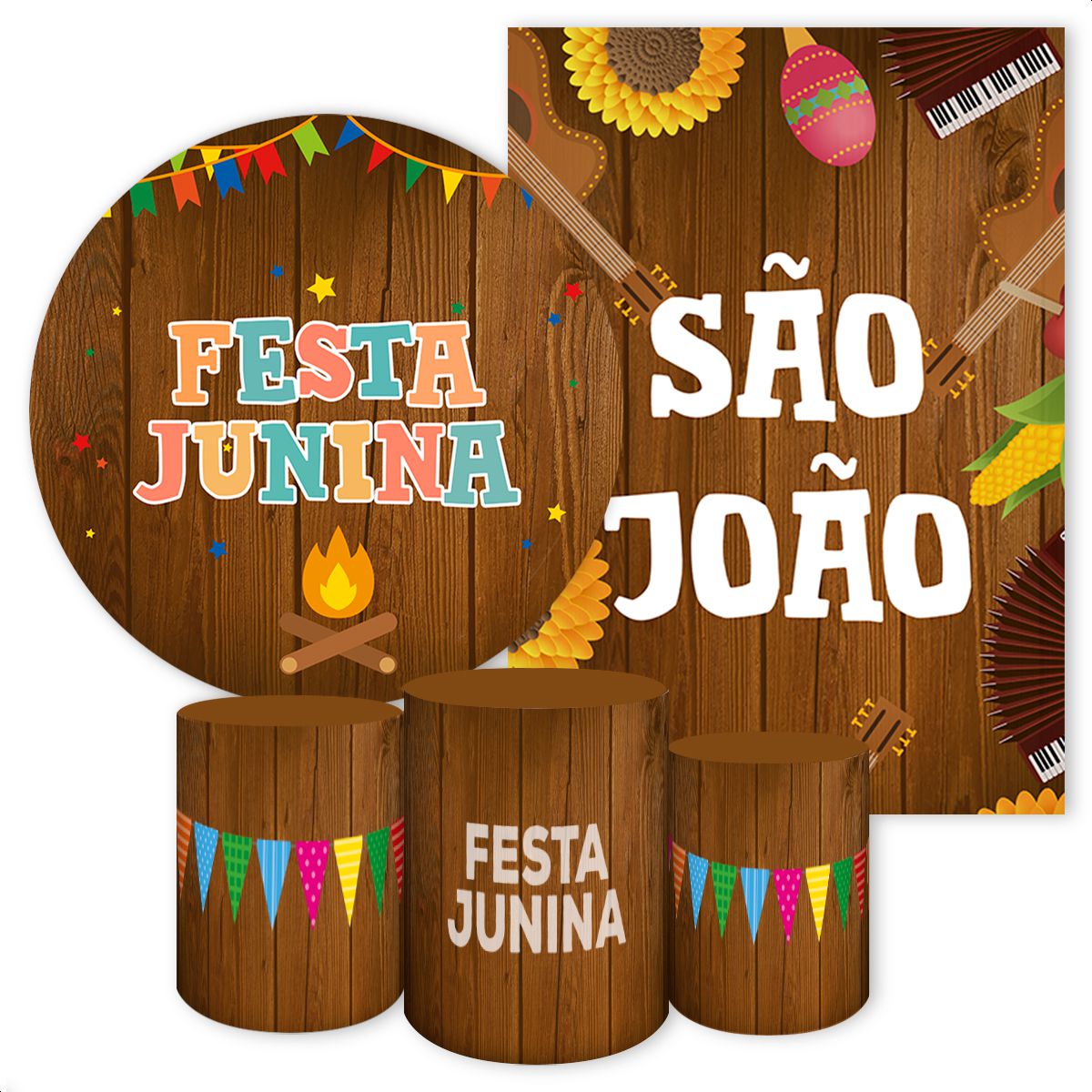 KIT 5 CAPAS FESTA JUNINA - 3165 - KIT 5 CAPAS 3165 - Painel Festivo