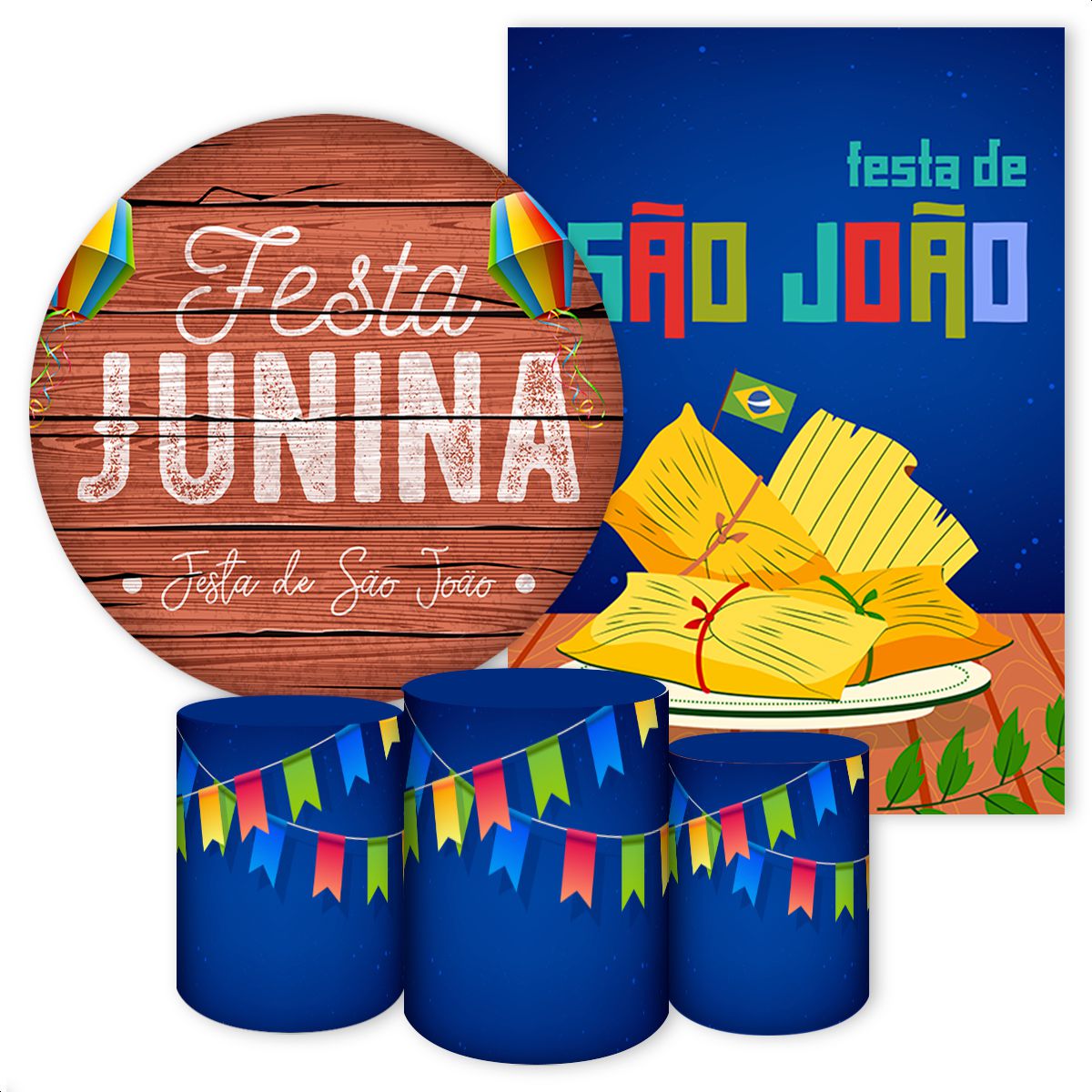 KIT 5 CAPAS FESTA JUNINA - 3167 - KIT 5 CAPAS 3167 - Painel Festivo