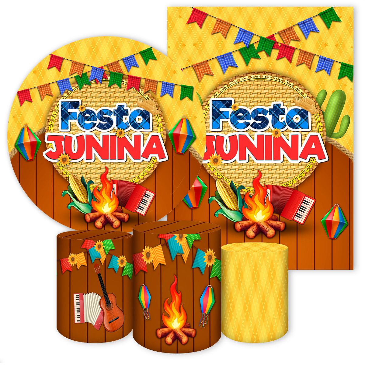 KIT 5 CAPAS FESTA JUNINA - 7050 - KIT 5 CAPAS 7050 - Painel Festivo