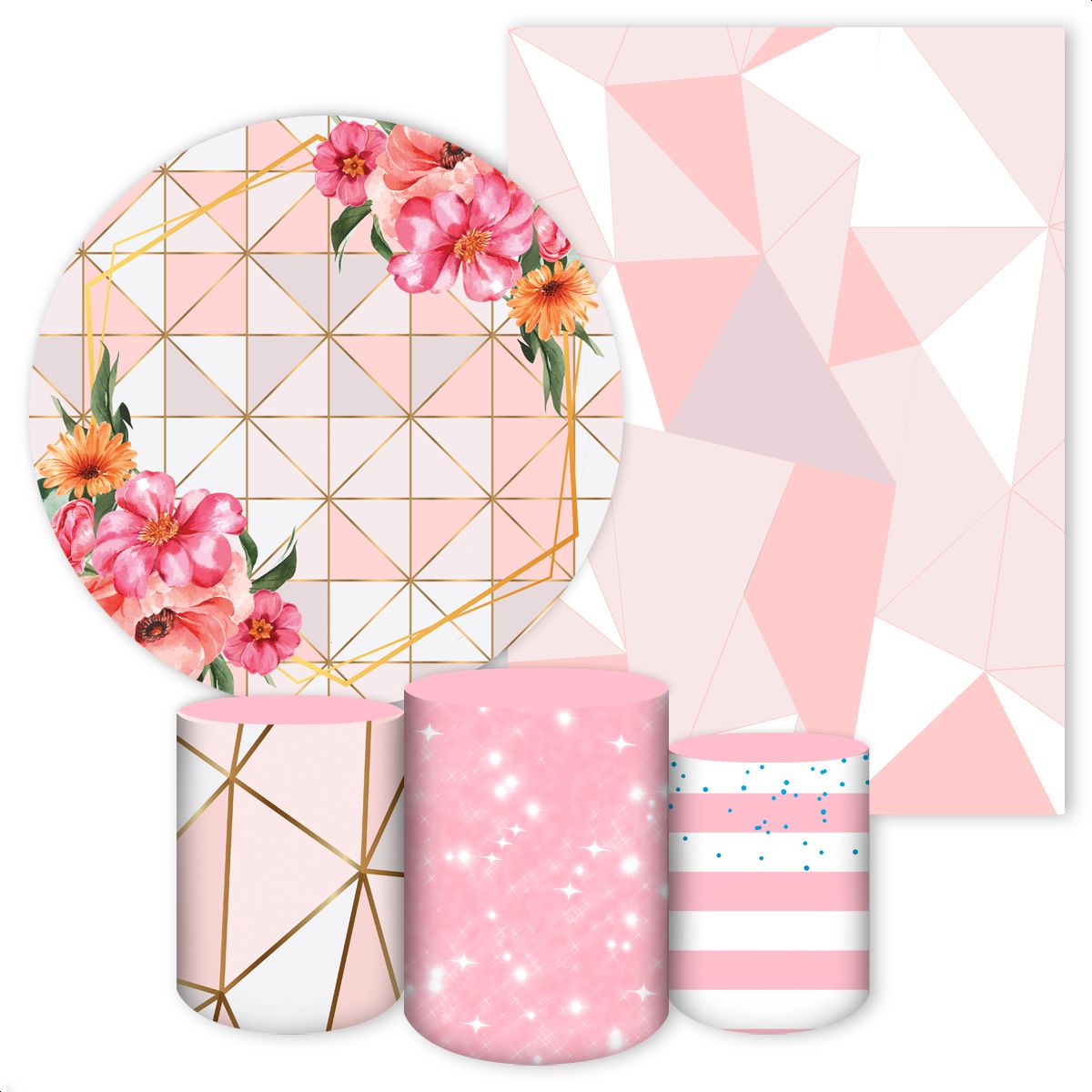 KIT 5 CAPAS FLORES - 91 - KIT 5 CAPAS 91 - Painel Festivo