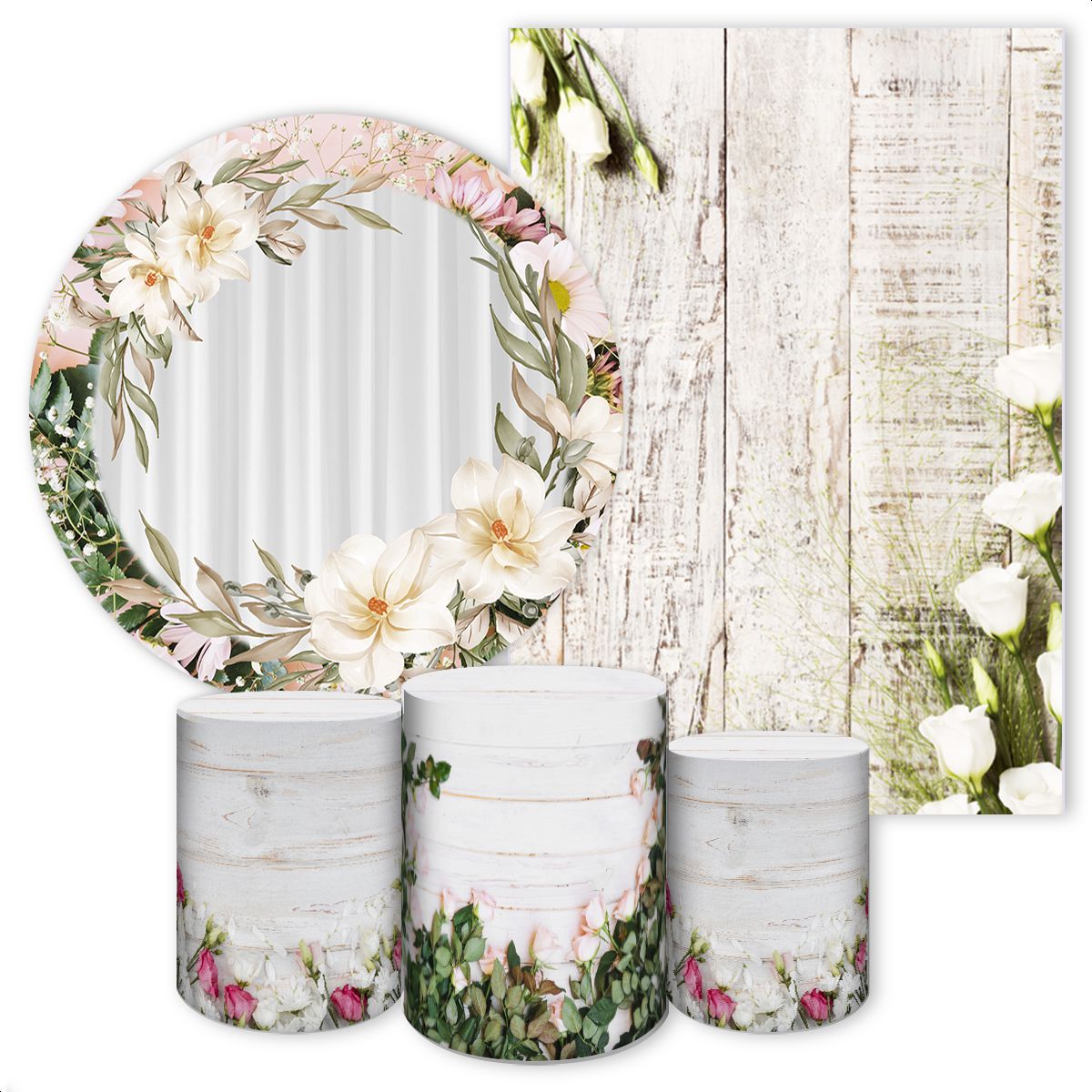 KIT 5 CAPAS FLORES - 459 - KIT 5 CAPAS 459 - Painel Festivo