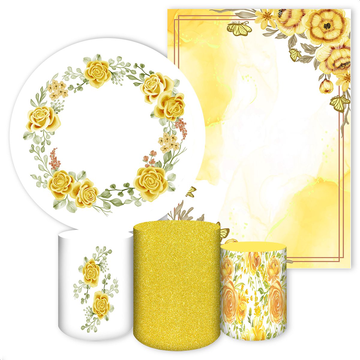 KIT 5 CAPAS FLORES - 2177 - KIT 5 CAPAS 2177 - Painel Festivo