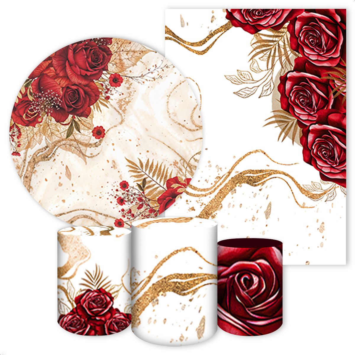 KIT 5 CAPAS FLORES - 4207 - KIT 5 CAPAS 4207 - Painel Festivo