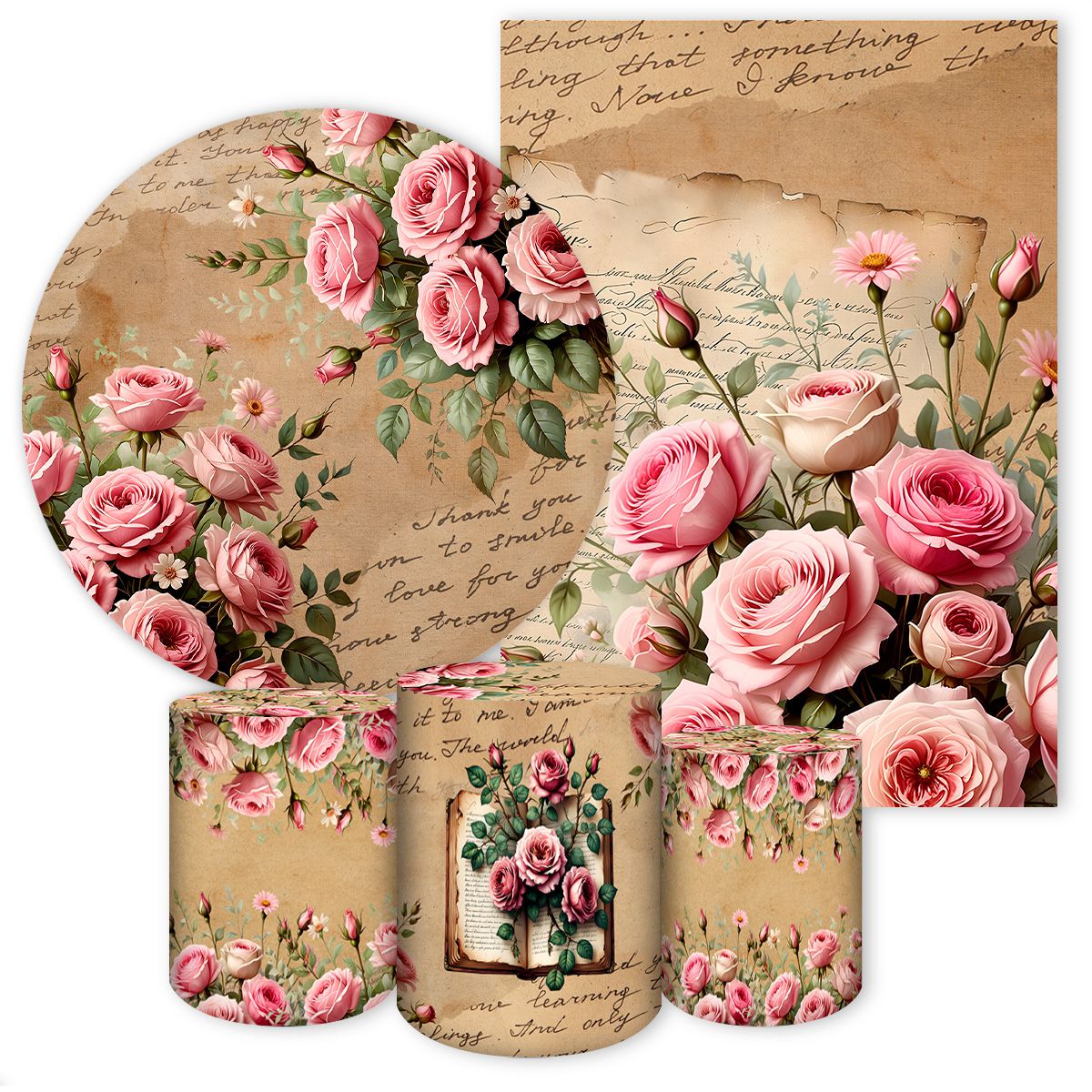 KIT 5 CAPAS FLORES - 4657 - KIT 5 CAPAS 4657 - Painel Festivo