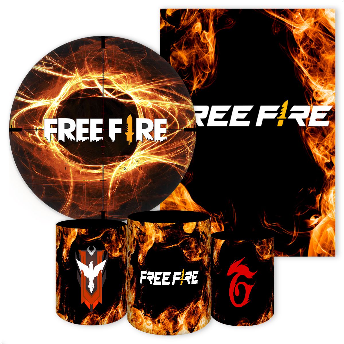 KIT 5 CAPAS FREE FIRE - 4040 - KIT 5 CAPAS 4040 - Painel Festivo