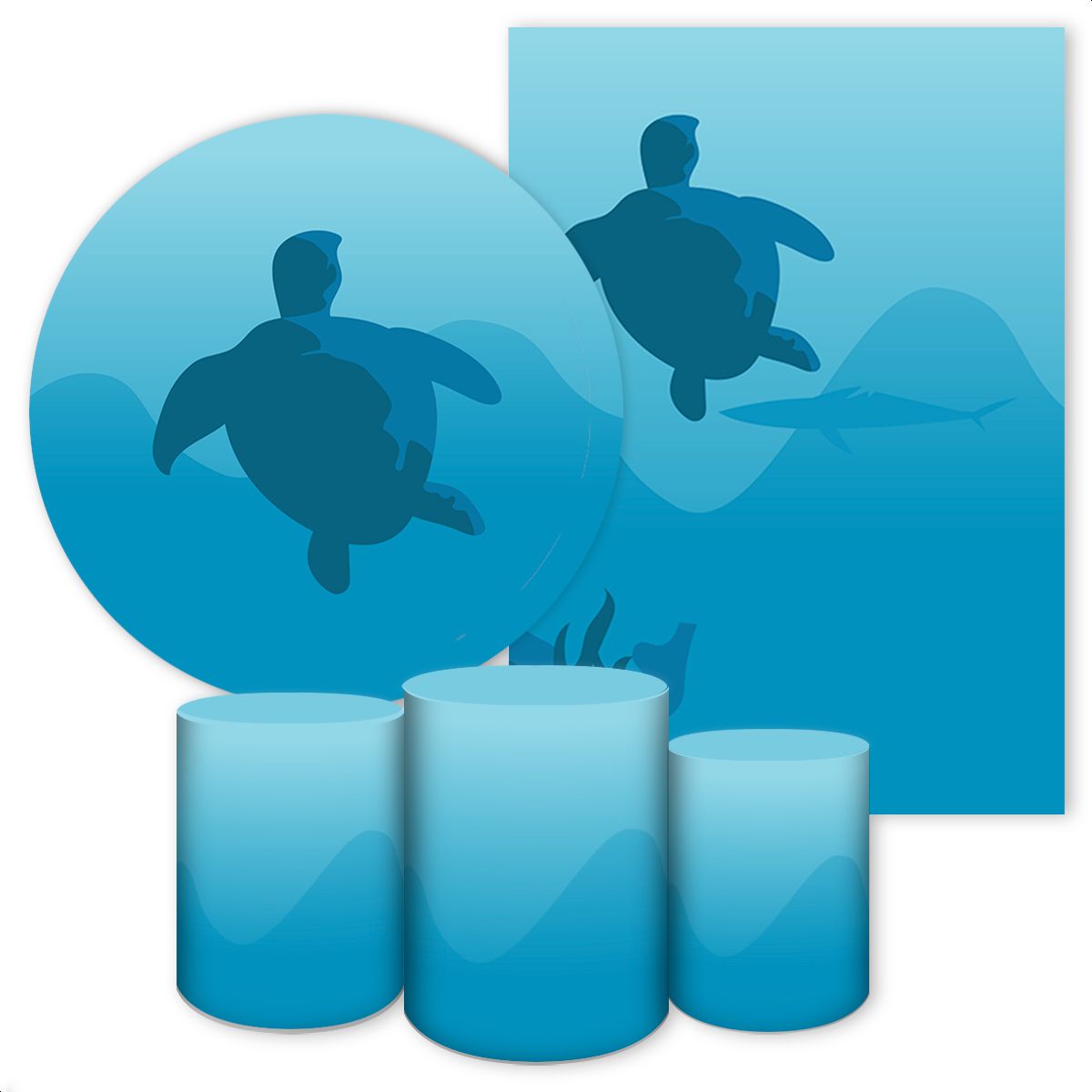 KIT 5 CAPAS FUNDO DO MAR - 3129 - KIT 5 CAPAS 3129 - Painel Festivo