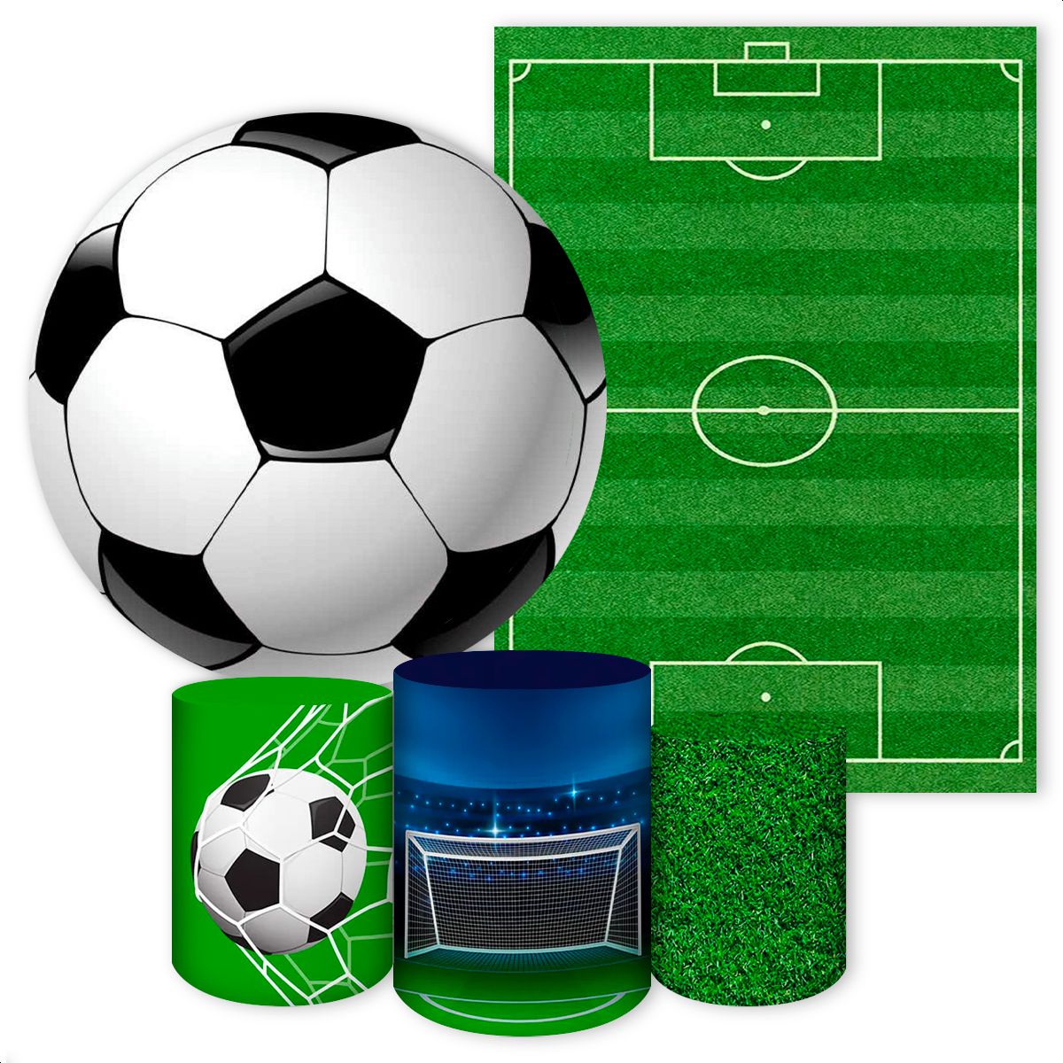 KIT 5 CAPAS FUTEBOL - 100 - KIT 5 CAPAS 100 - Painel Festivo