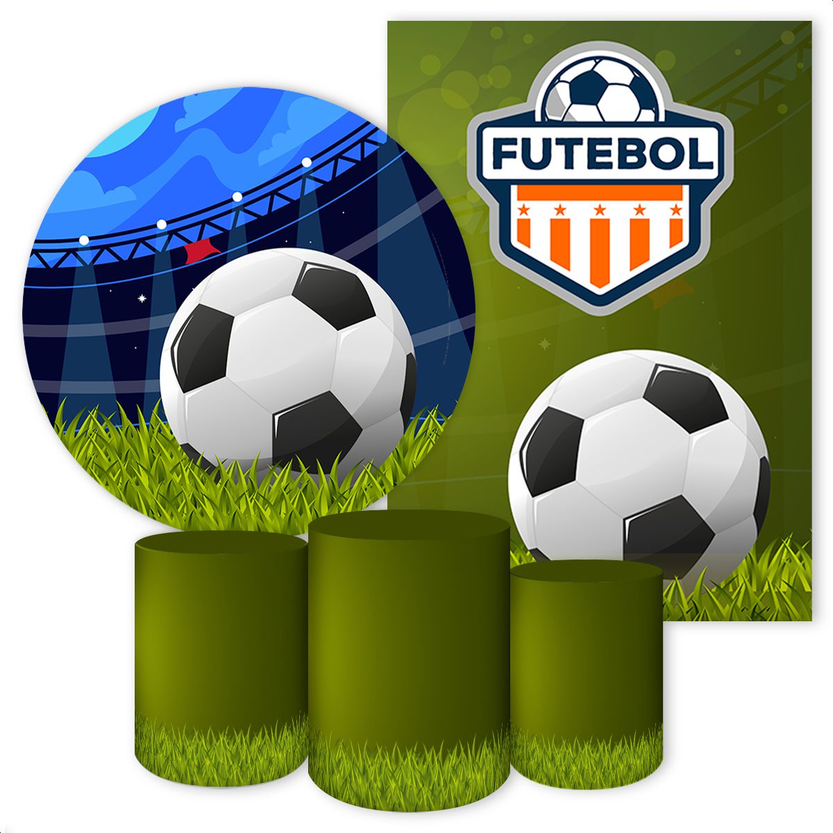 KIT 5 CAPAS FUTEBOL - 3157 - KIT 5 CAPAS 3157 - Painel Festivo