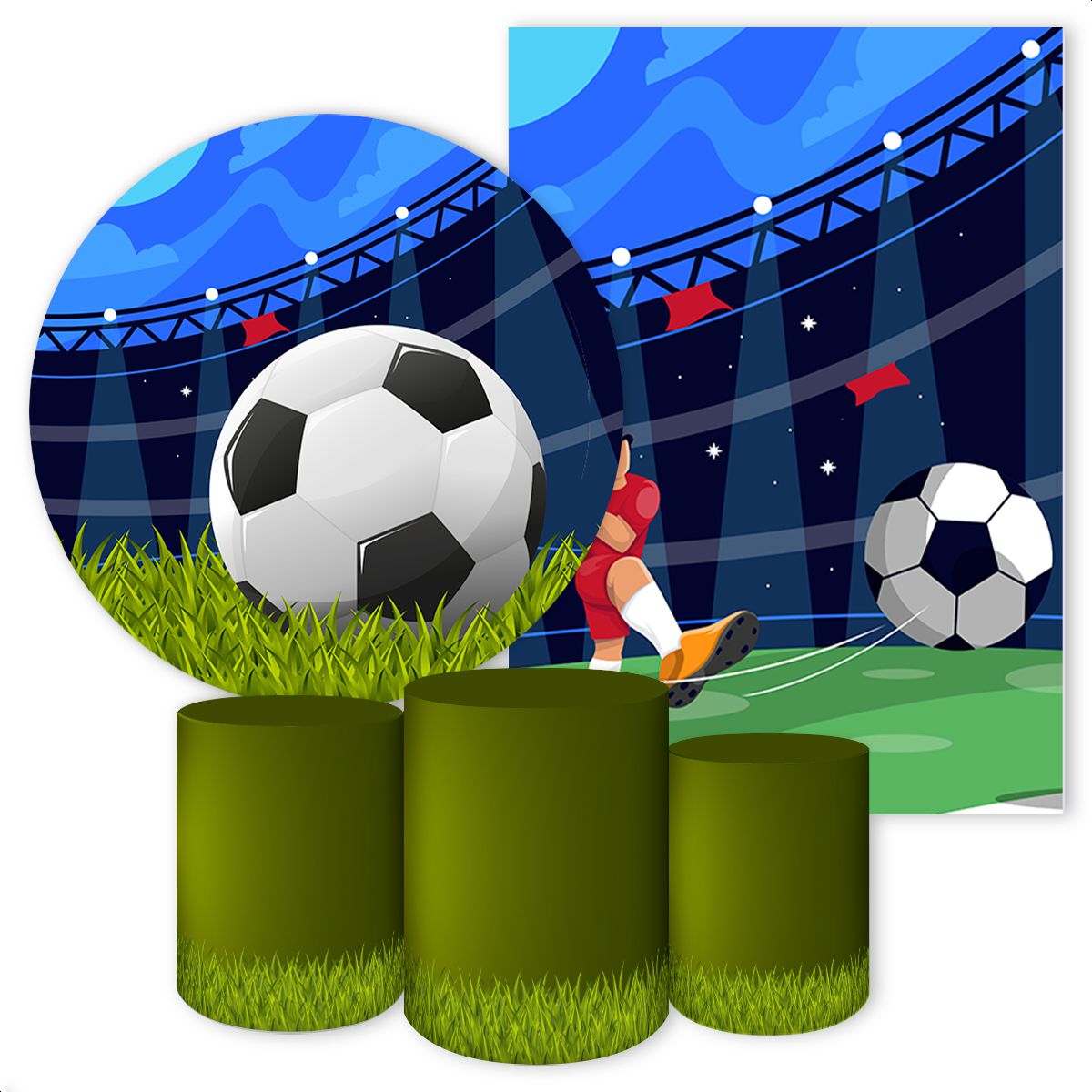 KIT 5 CAPAS FUTEBOL - 3158 - KIT 5 CAPAS 3158 - Painel Festivo