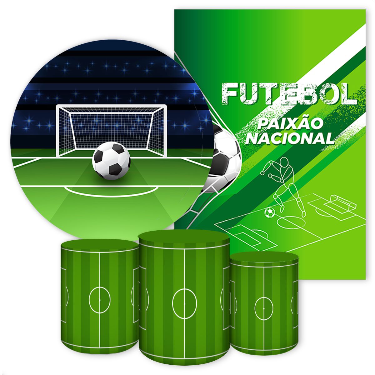KIT 5 CAPAS FUTEBOL - 3159 - KIT 5 CAPAS 3159 - Painel Festivo