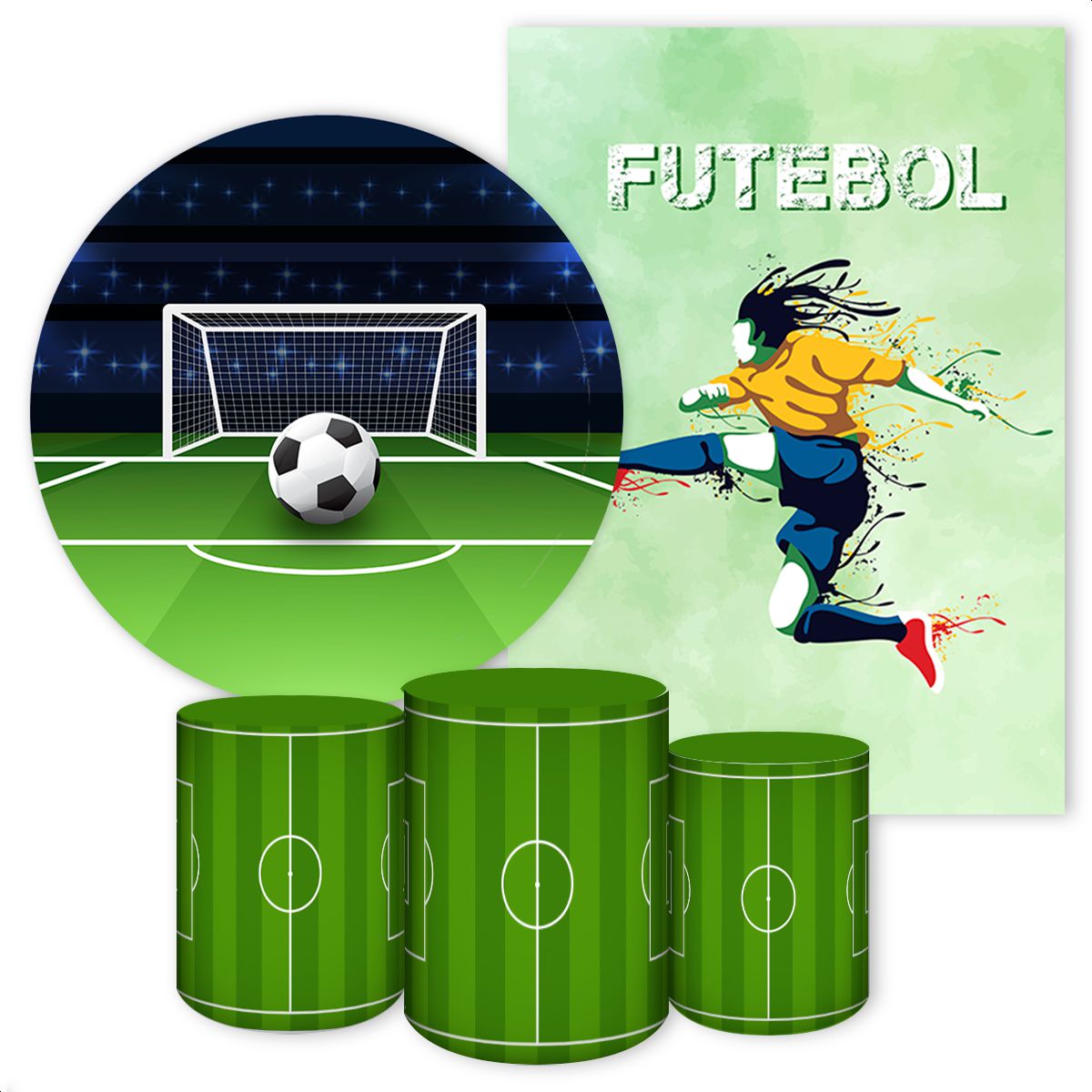 KIT 5 CAPAS FUTEBOL - 3160 - KIT 5 CAPAS 3160 - Painel Festivo