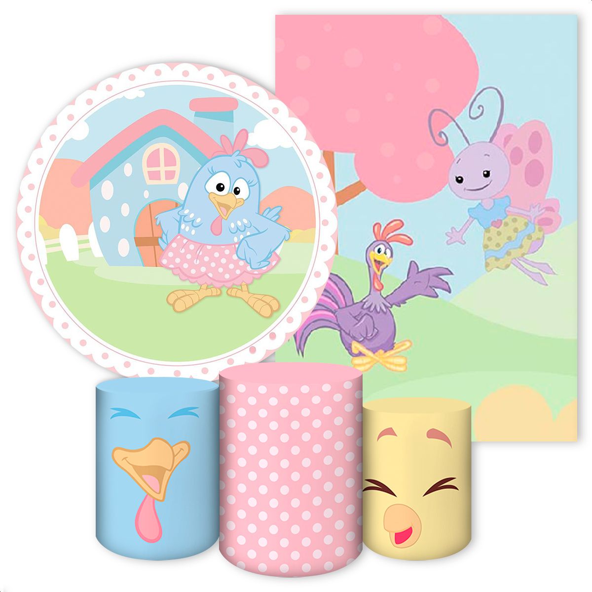 KIT 5 CAPAS GALINHA PINTADINHA - 104 - KIT 5 CAPAS 104 - Painel Festivo