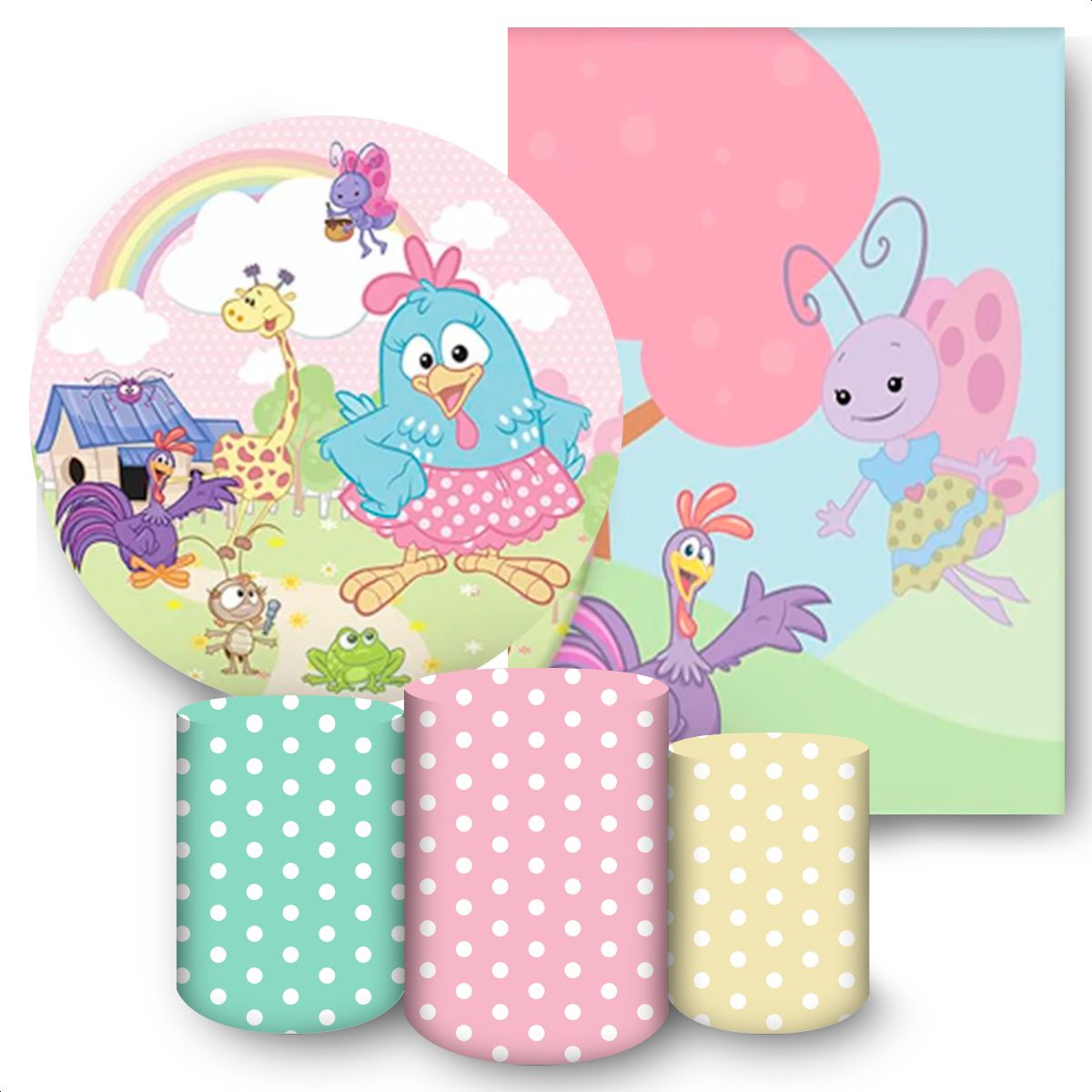 KIT 5 CAPAS GALINHA PINTADINHA - 219 - KIT 5 CAPAS 219 - Painel Festivo