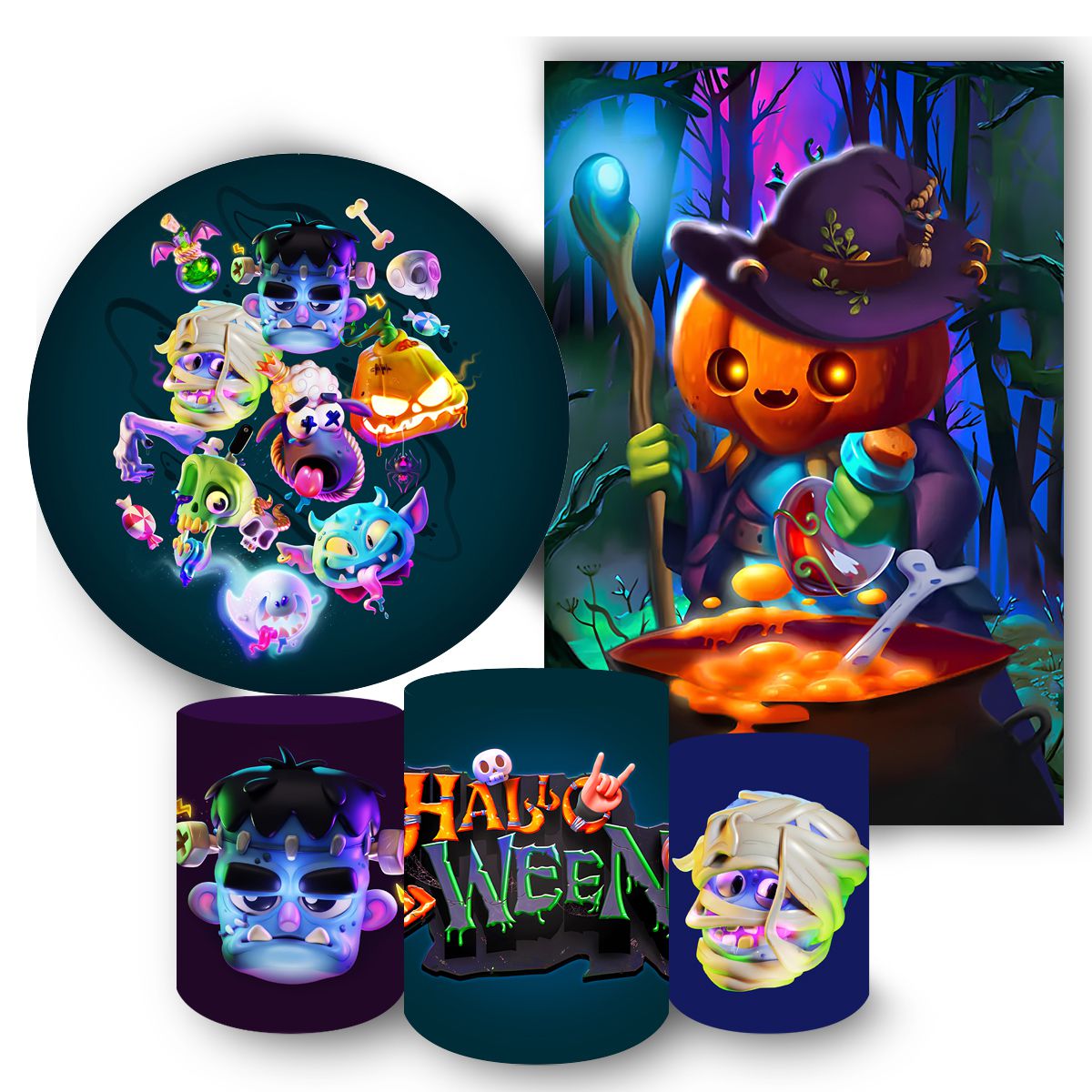 KIT 5 CAPAS HALLOWEEN - 300 - KIT 5 CAPAS 300 - Painel Festivo