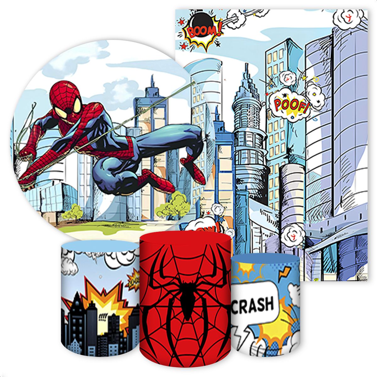 KIT 5 CAPAS HOMEM ARANHA - 117 - KIT 5 CAPAS 117 - Painel Festivo