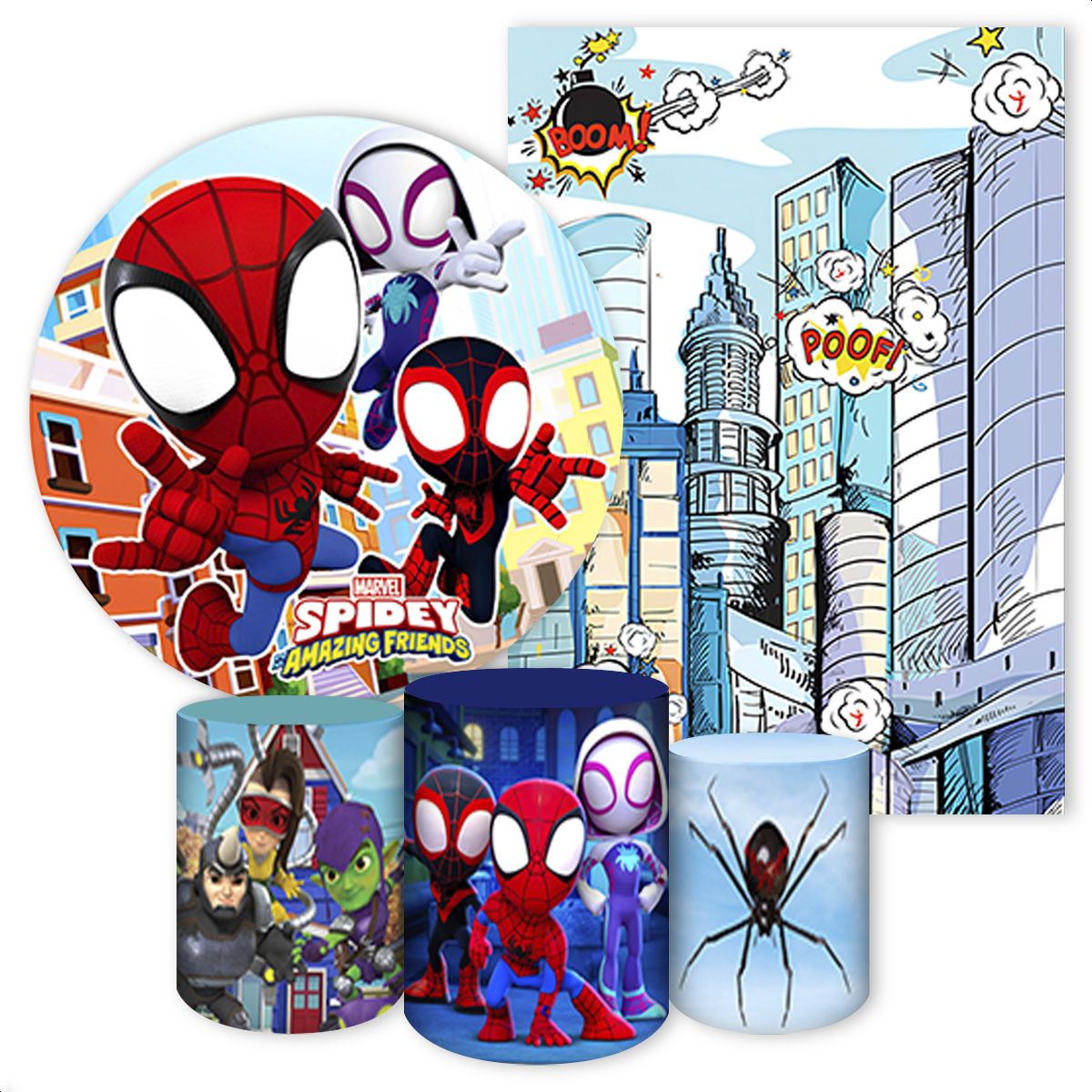 KIT 5 CAPAS HOMEM ARANHA - 4129 - KIT 5 CAPAS 4129 - Painel Festivo