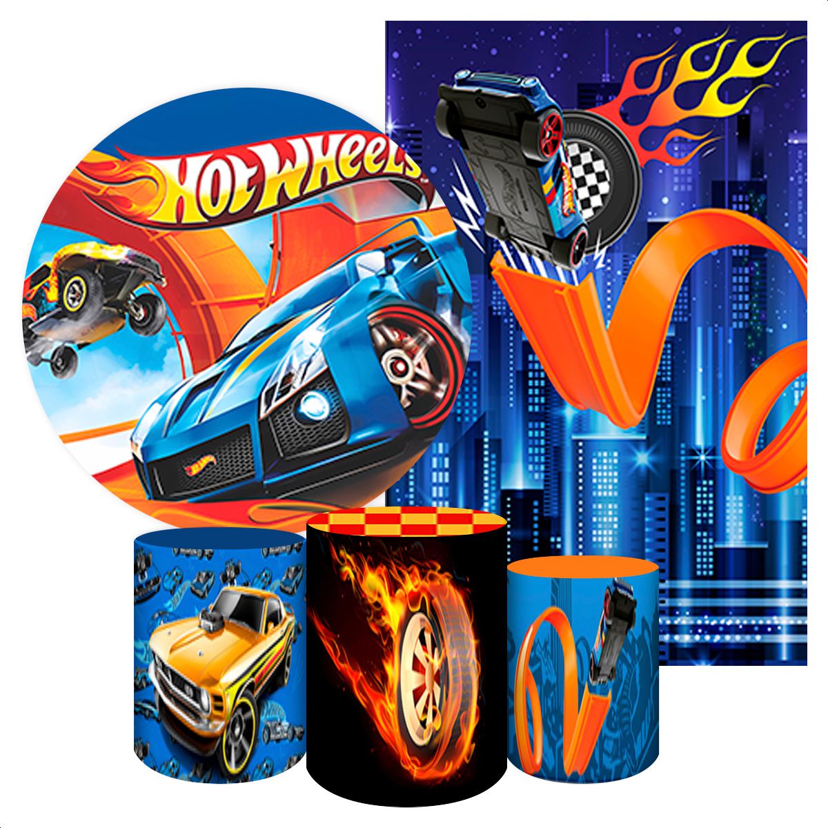 KIT 5 CAPAS HOTWHEELS - 136 - KIT 5 CAPAS 136 - Painel Festivo