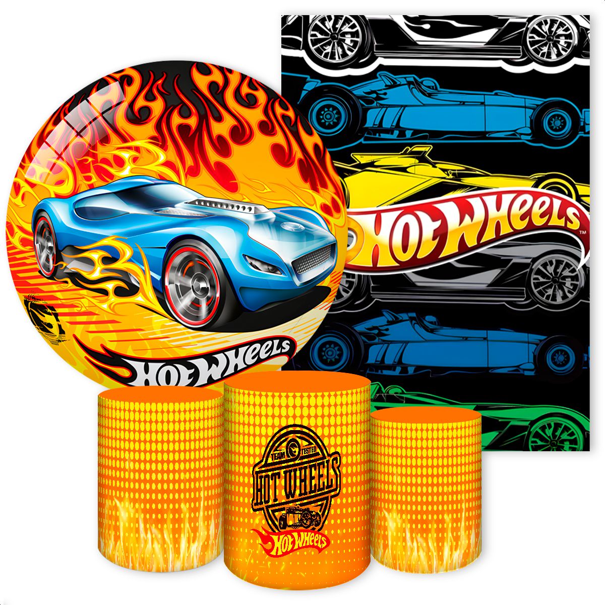 KIT 5 CAPAS HOTWHEELS - 2568 - KIT 5 CAPAS 2568 - Painel Festivo