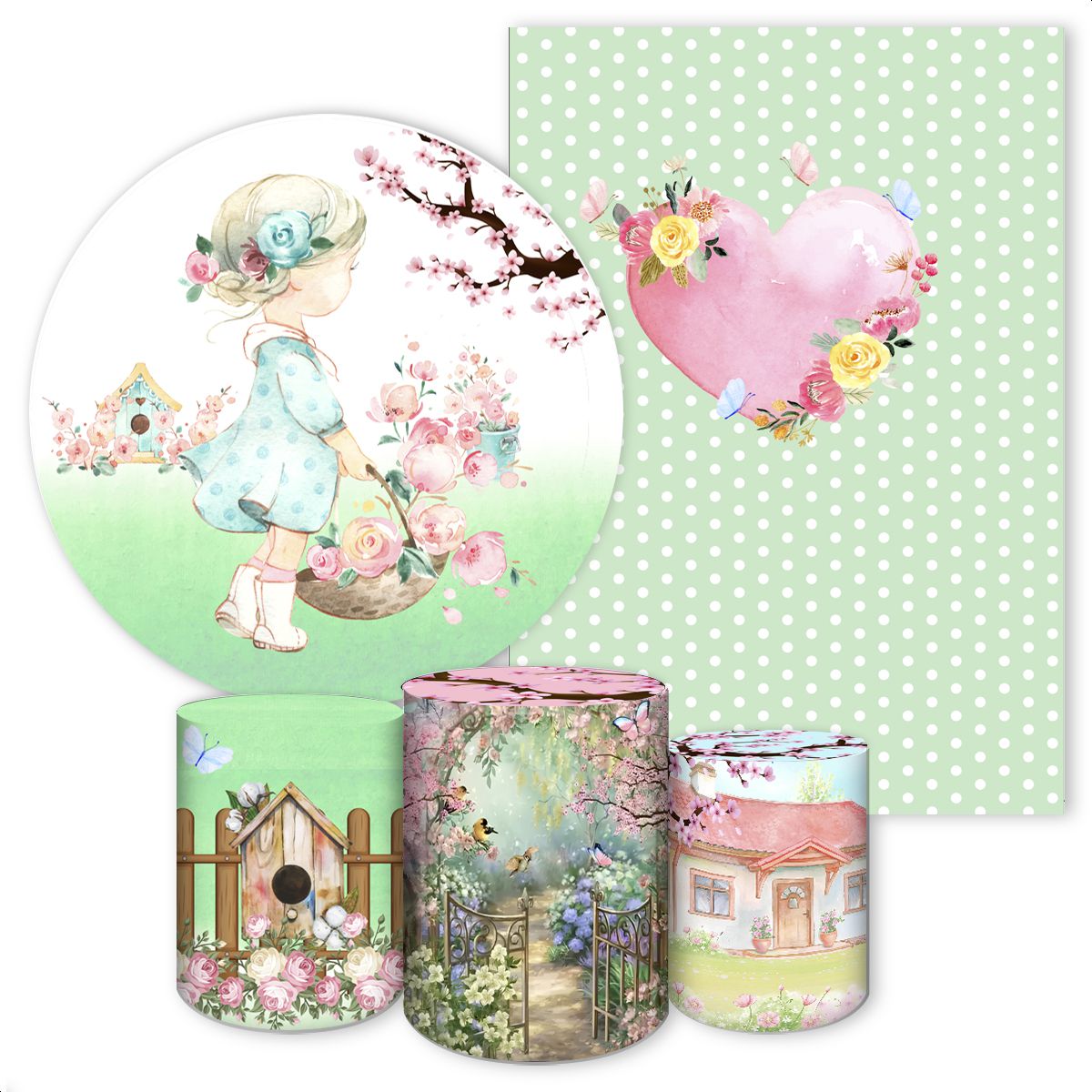 KIT 5 CAPAS JARDIM - 255 - KIT 5 CAPAS 255 - Painel Festivo