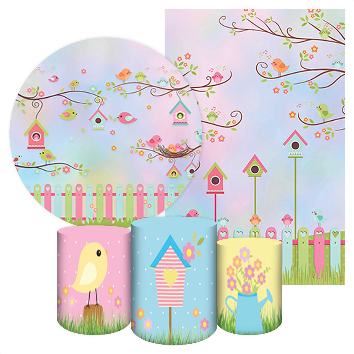 KIT 5 CAPAS JARDIM - 1696 - KIT 5 CAPAS 1696 - Painel Festivo