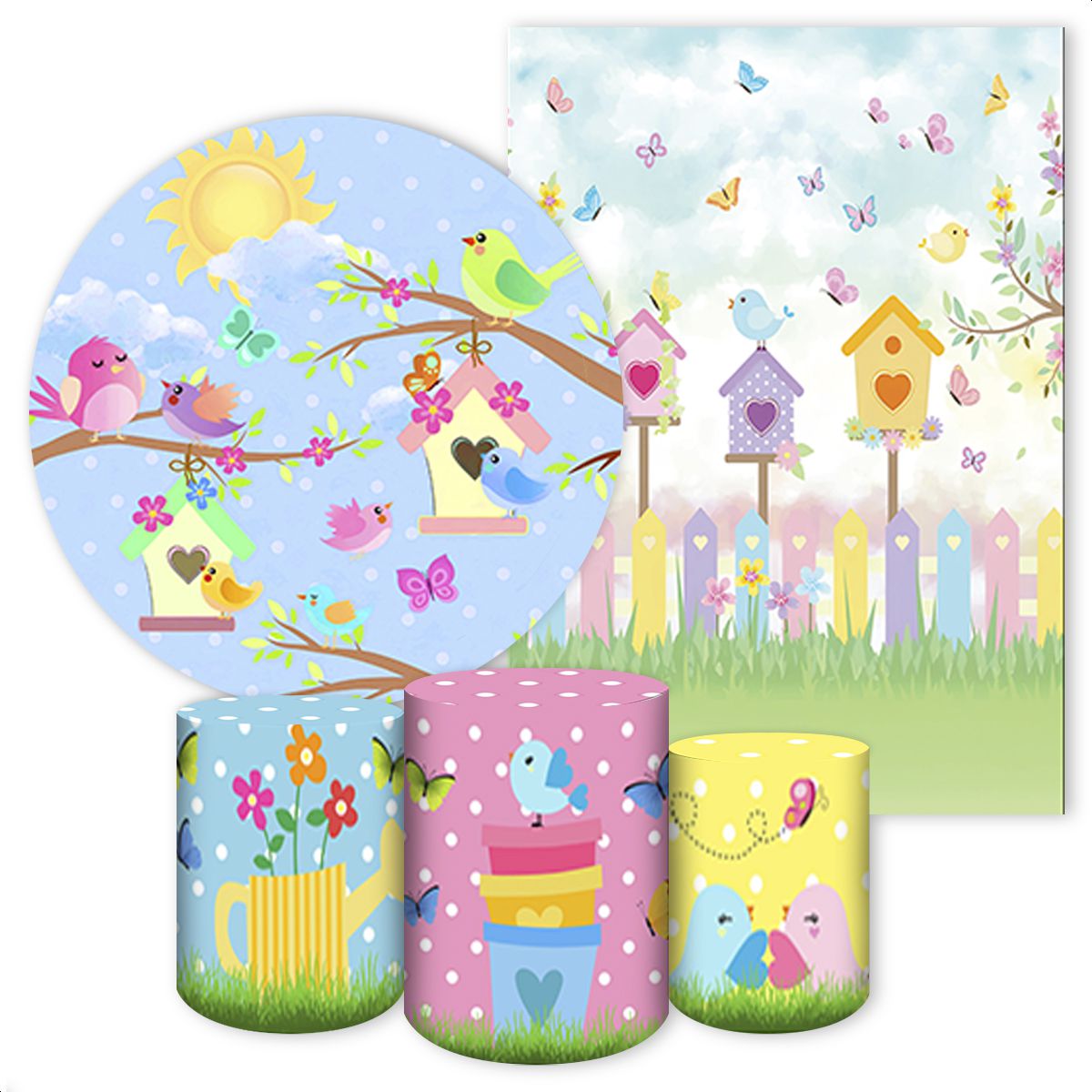 KIT 5 CAPAS JARDIM - 4125 - KIT 5 CAPAS 4125 - Painel Festivo