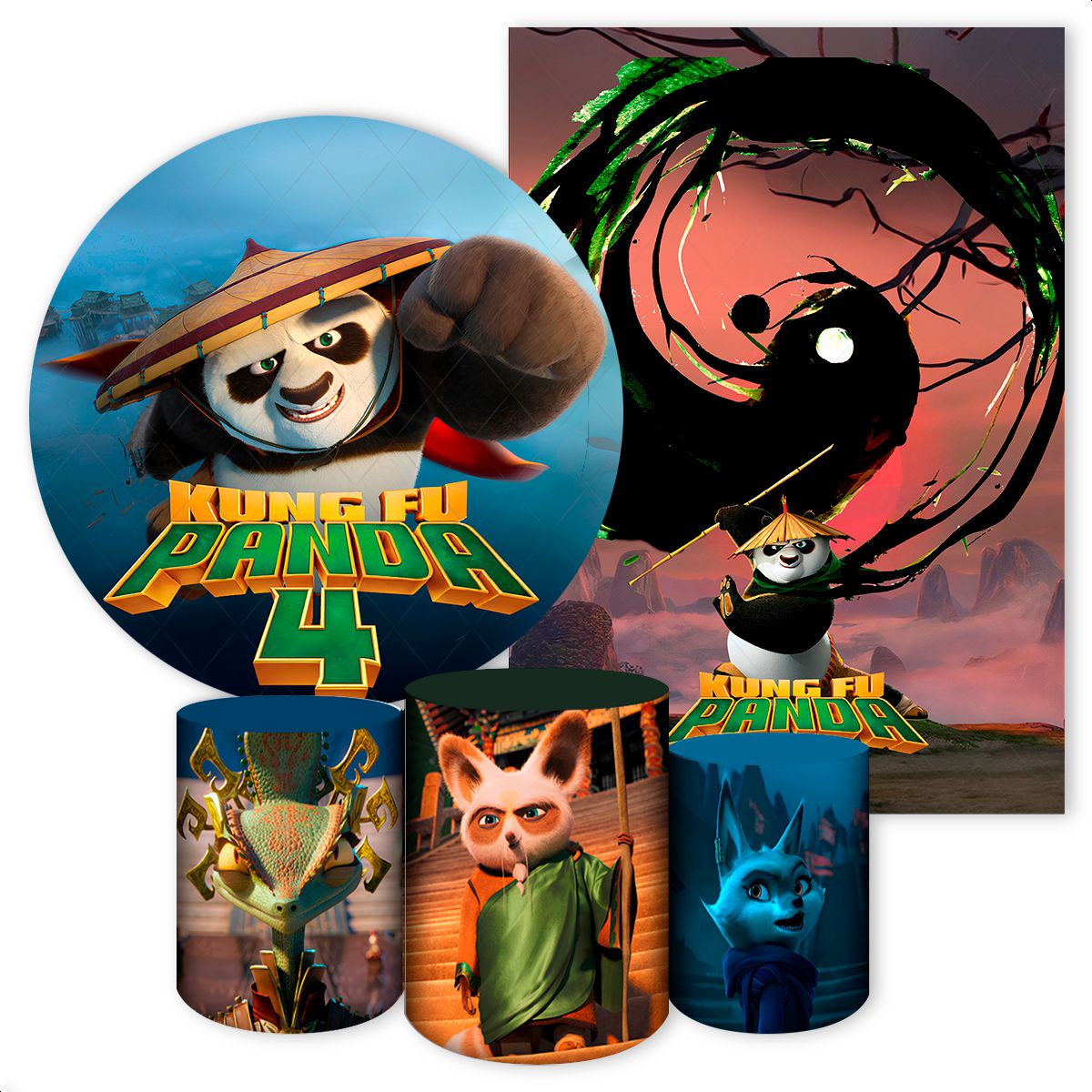 KIT 5 CAPAS KUNG FU PANDA - 2591 - KIT 5 CAPAS 2591 - Painel Festivo
