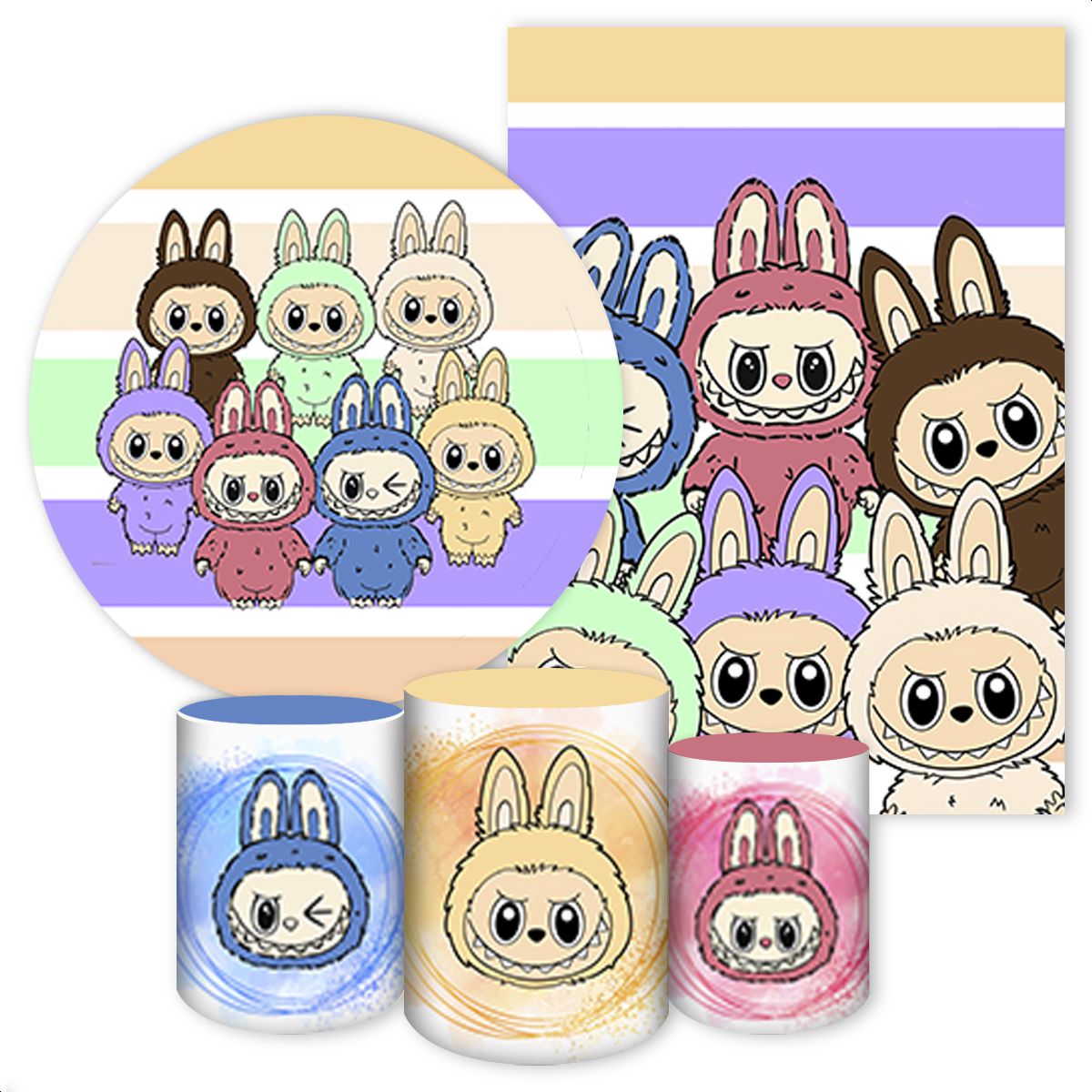 KIT 5 CAPAS LABUBU - 4217 - KIT 5 CAPAS 4217 - Painel Festivo