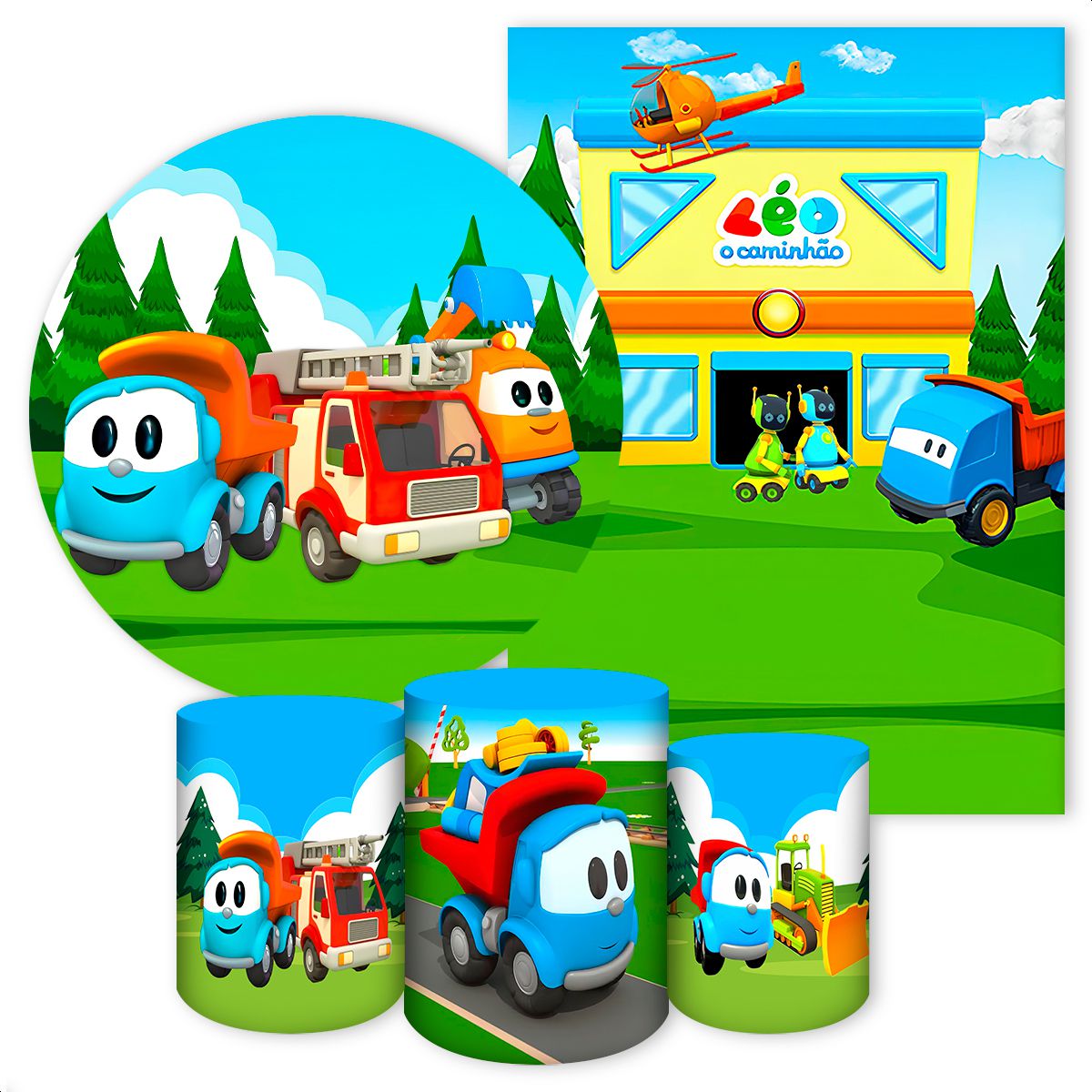 KIT 5 CAPAS LÉO CAMINHÃO - 126 - KIT 5 CAPAS 126 - Painel Festivo