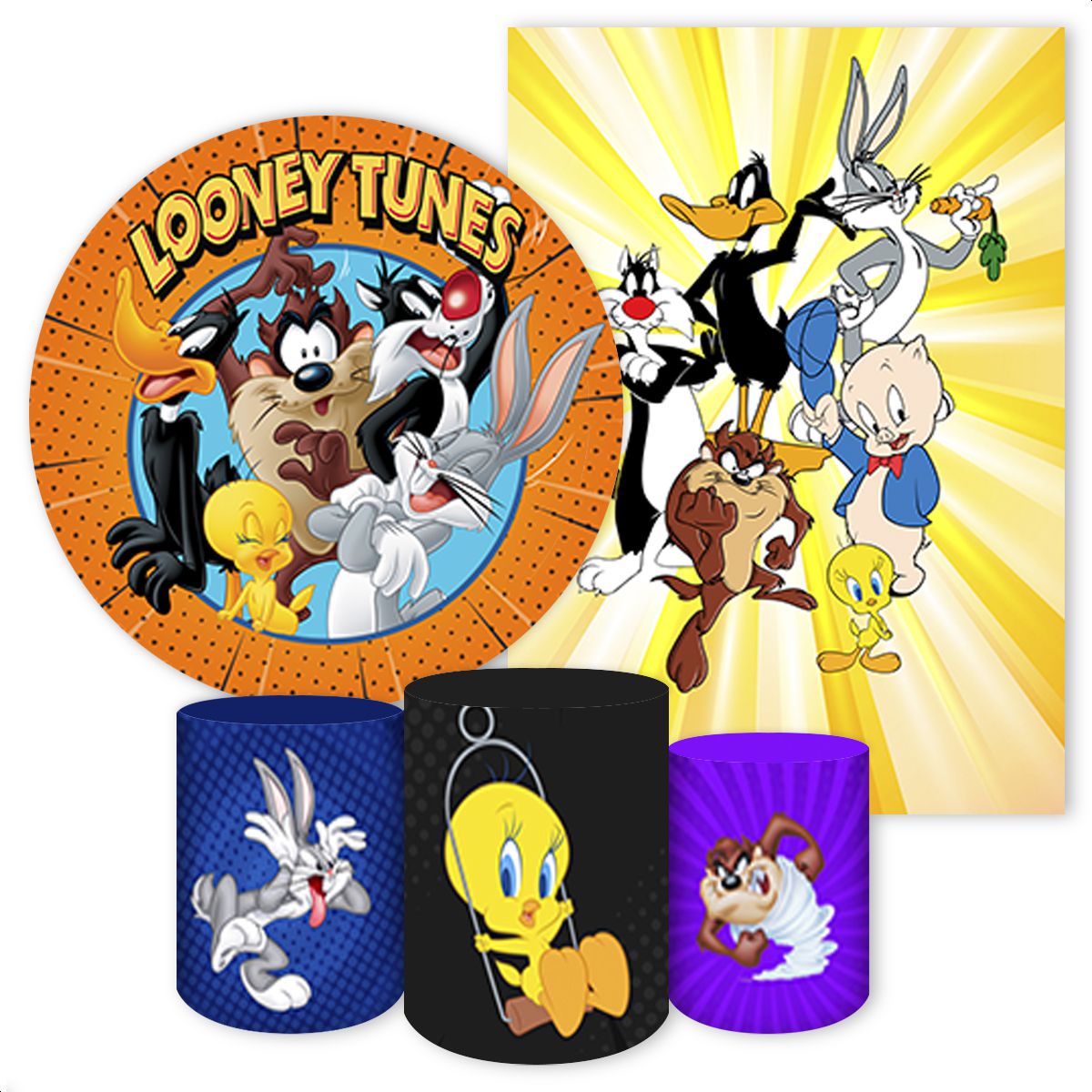 KIT 5 CAPAS LOONEY TUNES - 469 - KIT 5 CAPAS 469 - Painel Festivo