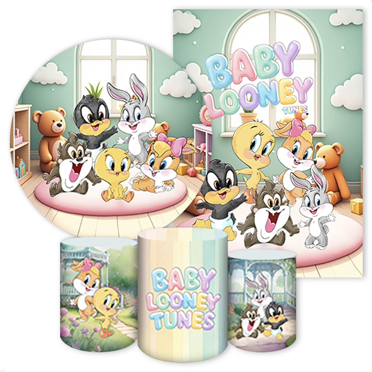 KIT 5 CAPAS LOONEY TUNES - 4219 - KIT 5 CAPAS 4219 - Painel Festivo