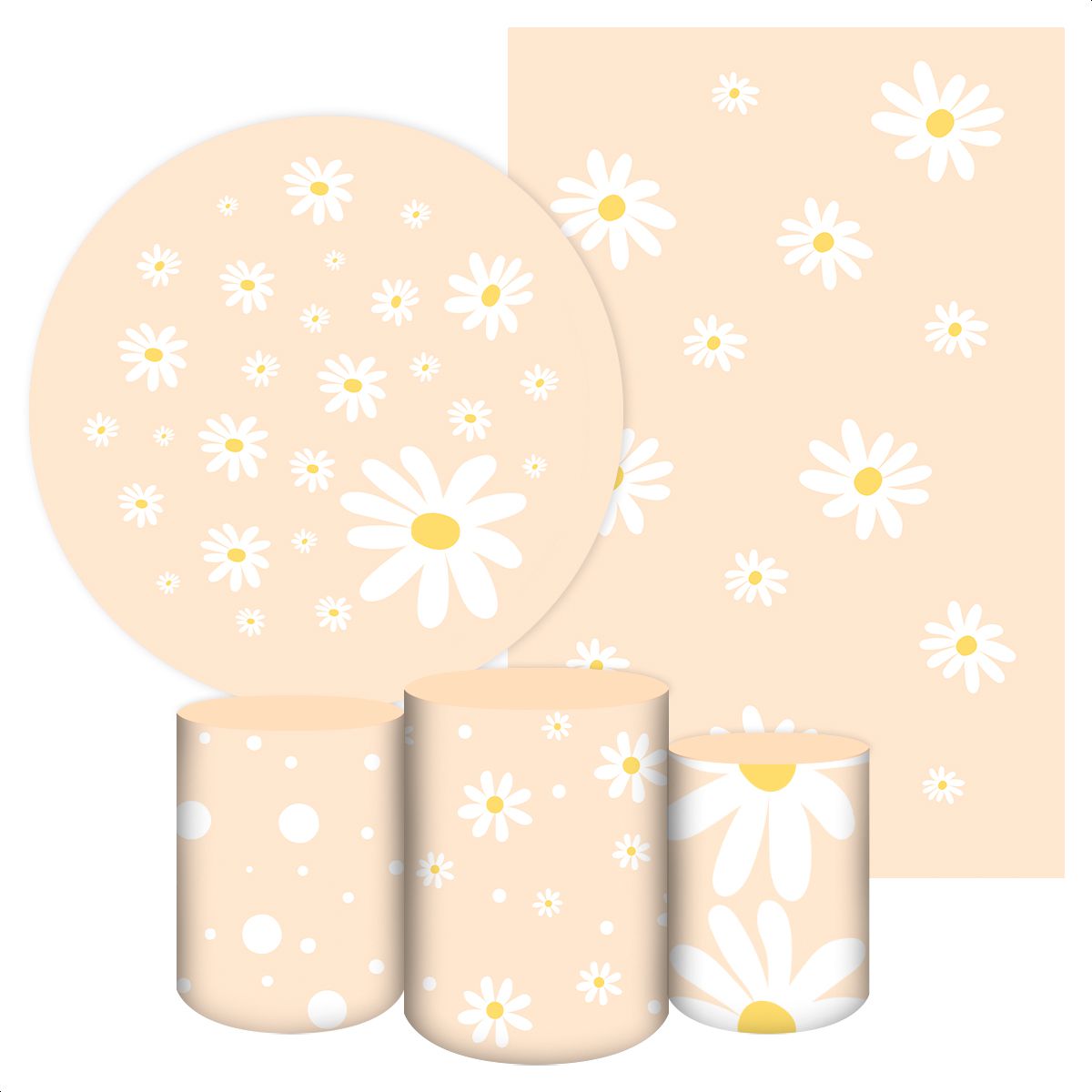 KIT 5 CAPAS MARGARIDAS - 2036 - KIT 5 CAPAS 2036 - Painel Festivo