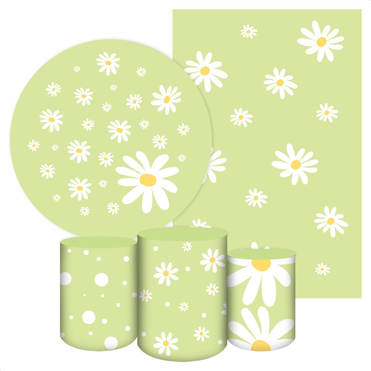 KIT 5 CAPAS MARGARIDAS - 2037 - KIT 5 CAPAS 2037 - Painel Festivo