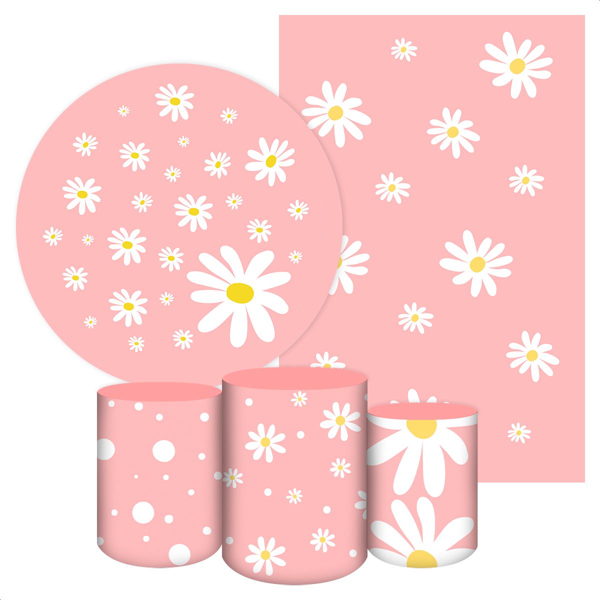 KIT 5 CAPAS MARGARIDAS - 2038 - KIT 5 CAPAS 2038 - Painel Festivo