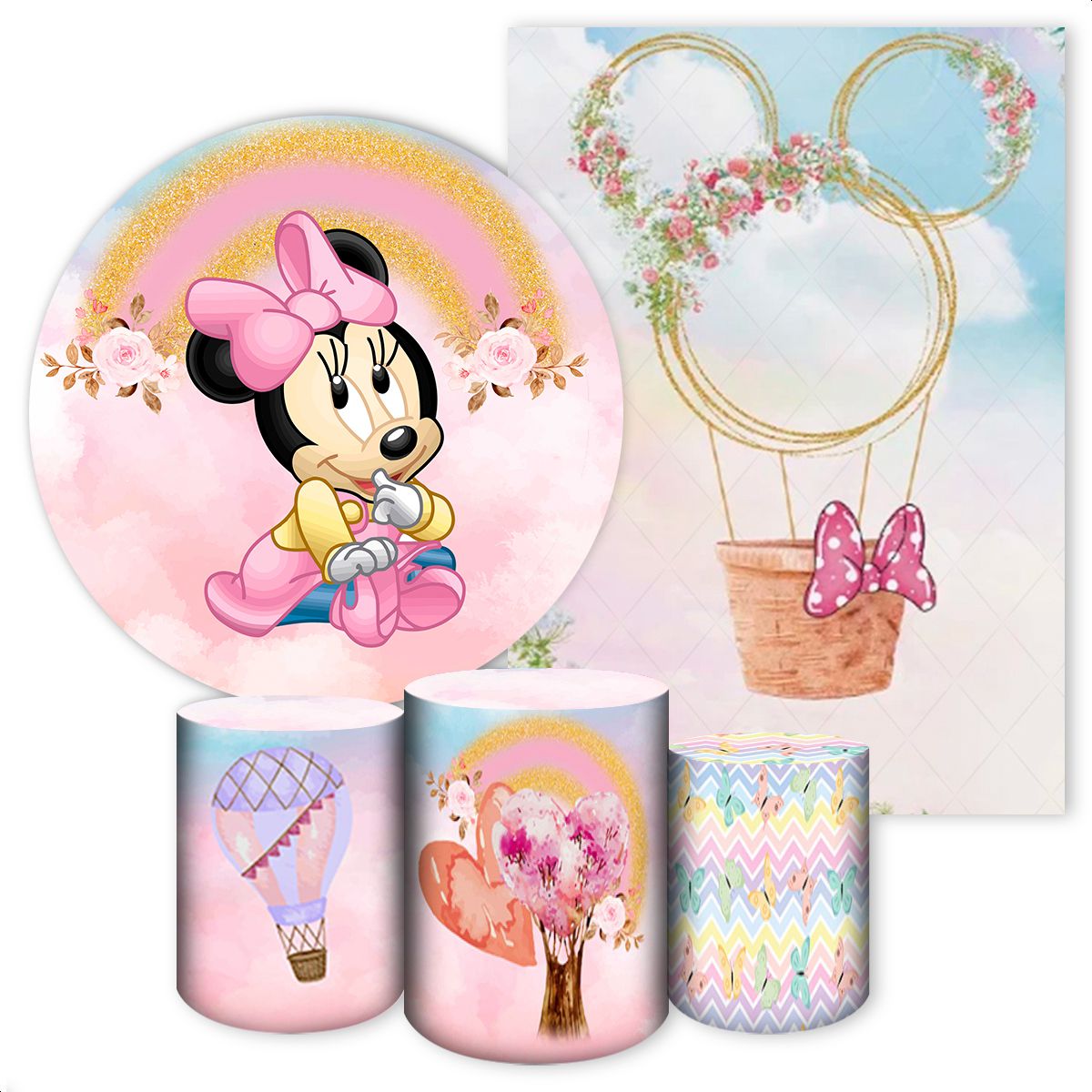 KIT 5 CAPAS MINNIE - 382 - KIT 5 CAPAS 382 - Painel Festivo