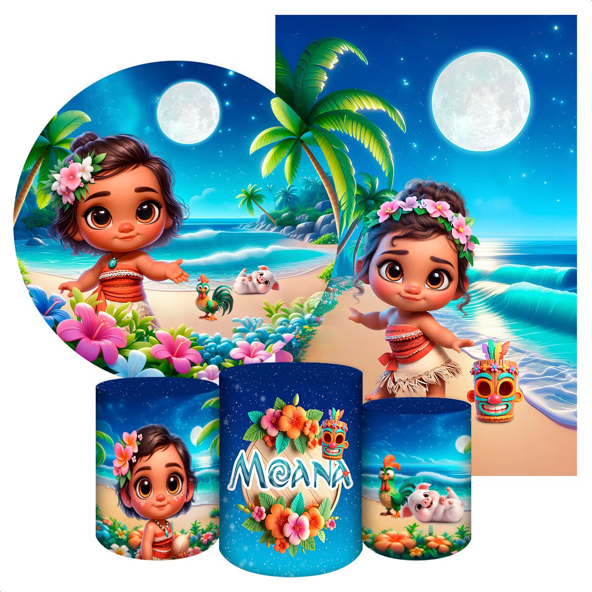 KIT 5 CAPAS MOANA - 2051 - KIT 5 CAPAS 2051 - Painel Festivo