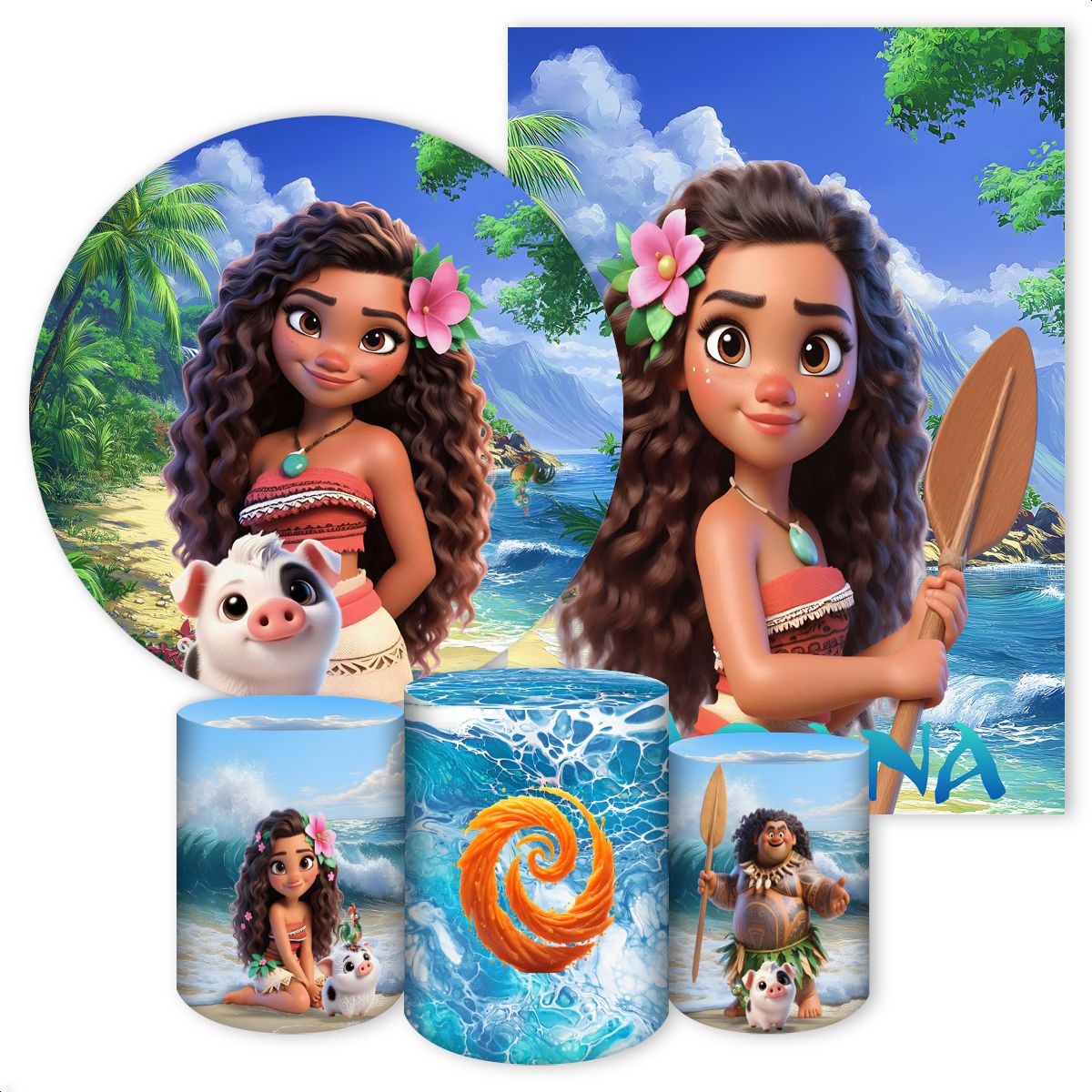 KIT 5 CAPAS MOANA - 4604 - KIT 5 CAPAS 4604 - Painel Festivo