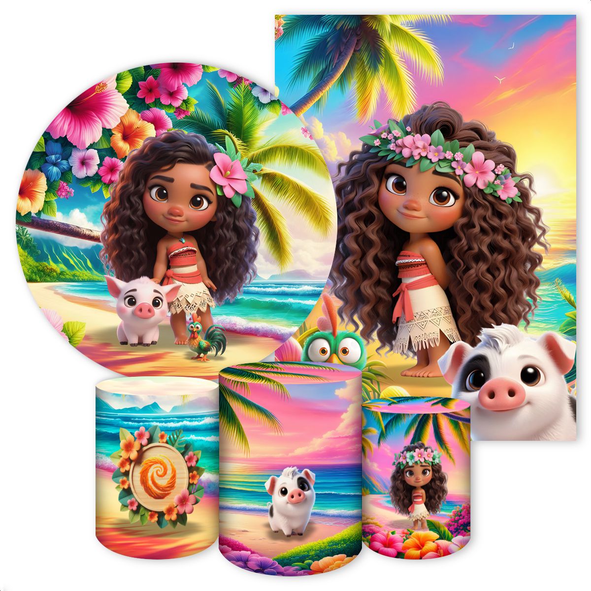 KIT 5 CAPAS MOANA - 4605 - KIT 5 CAPAS 4605 - Painel Festivo
