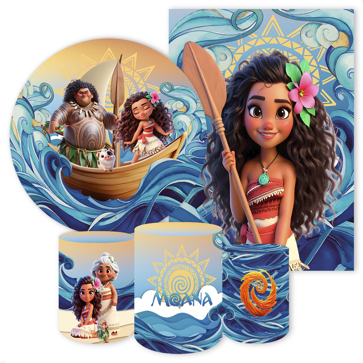 KIT 5 CAPAS MOANA - 4606 - KIT 5 CAPAS 4606 - Painel Festivo