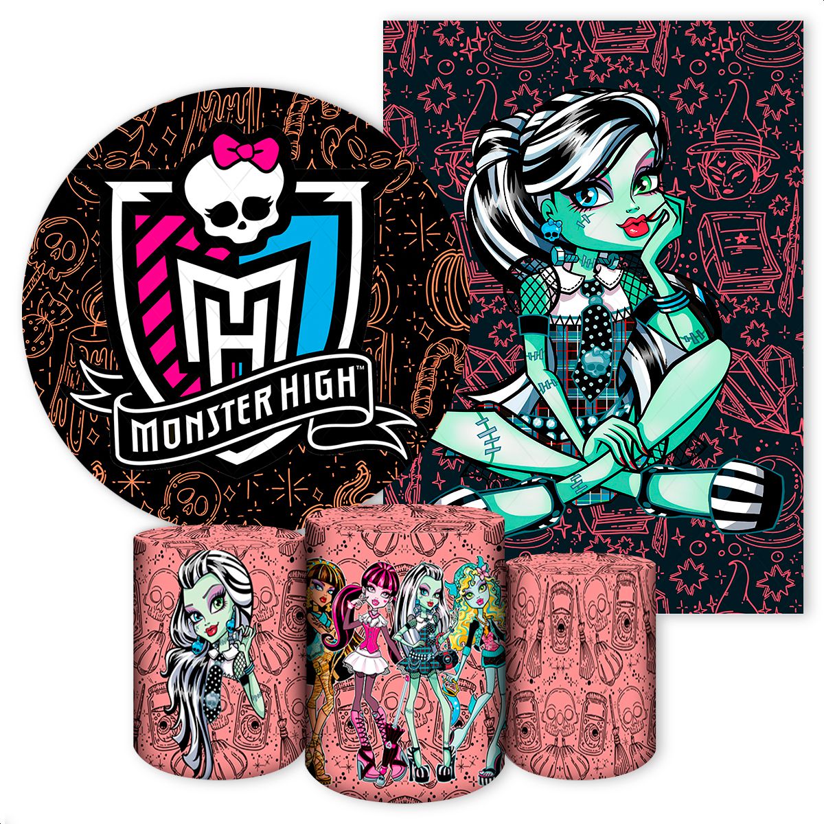 KIT 5 CAPAS MONSTER HIGH - 2633 - KIT 5 CAPAS 2633 - Painel Festivo
