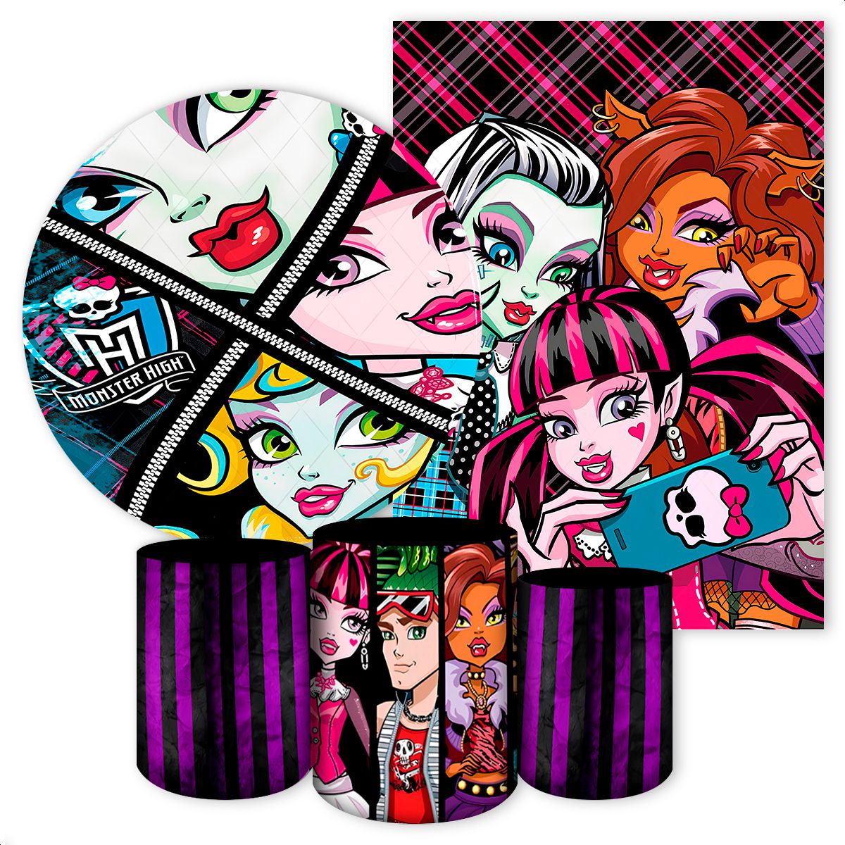 KIT 5 CAPAS MONSTER HIGH - 2640 - KIT 5 CAPAS 2640 - Painel Festivo