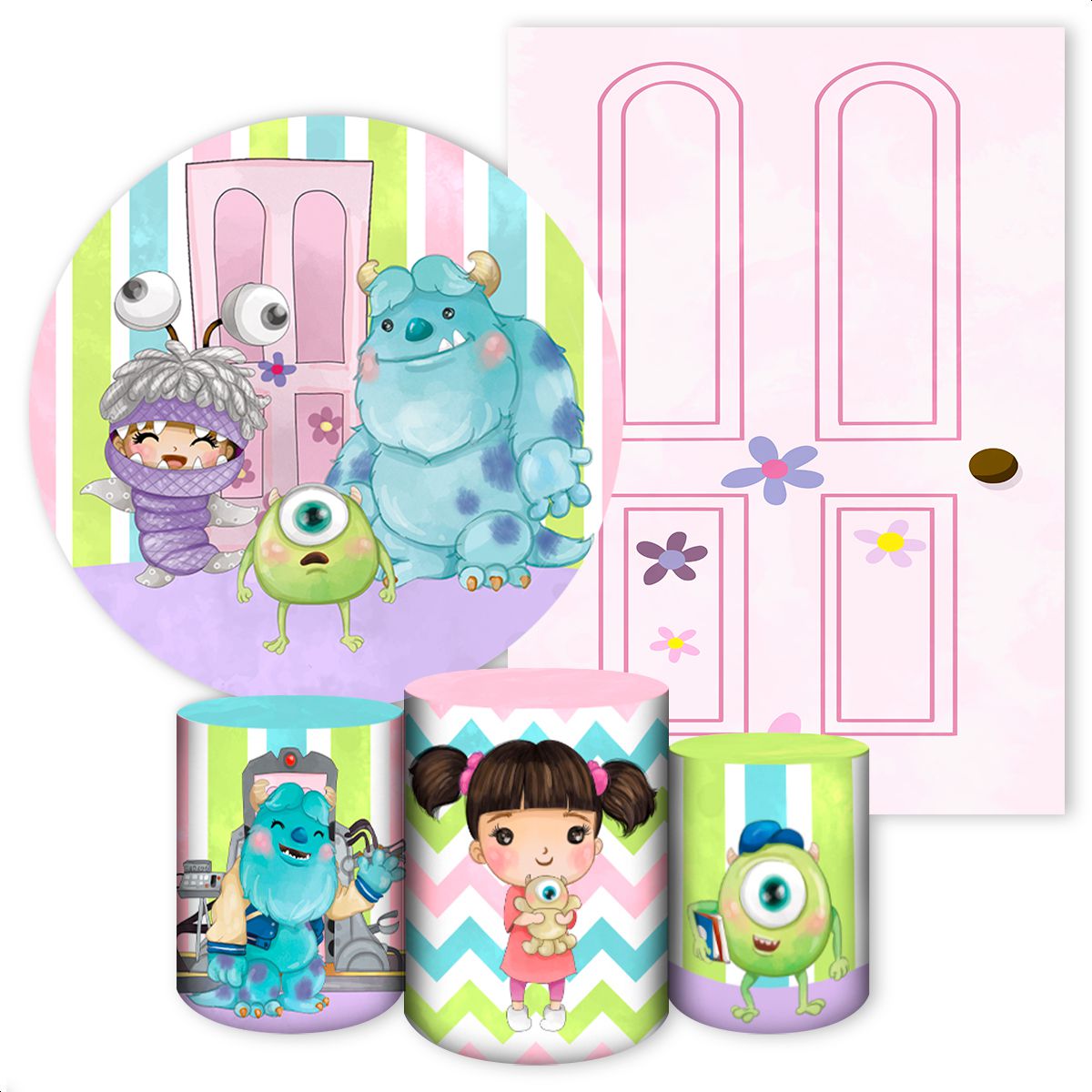 KIT 5 CAPAS MONSTROS S.A - 2064 - KIT 5 CAPAS 2064 - Painel Festivo