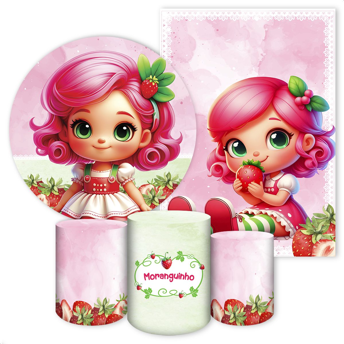 KIT 5 CAPAS MORANGUINHO - 4630 - KIT 5 CAPAS 4630 - Painel Festivo